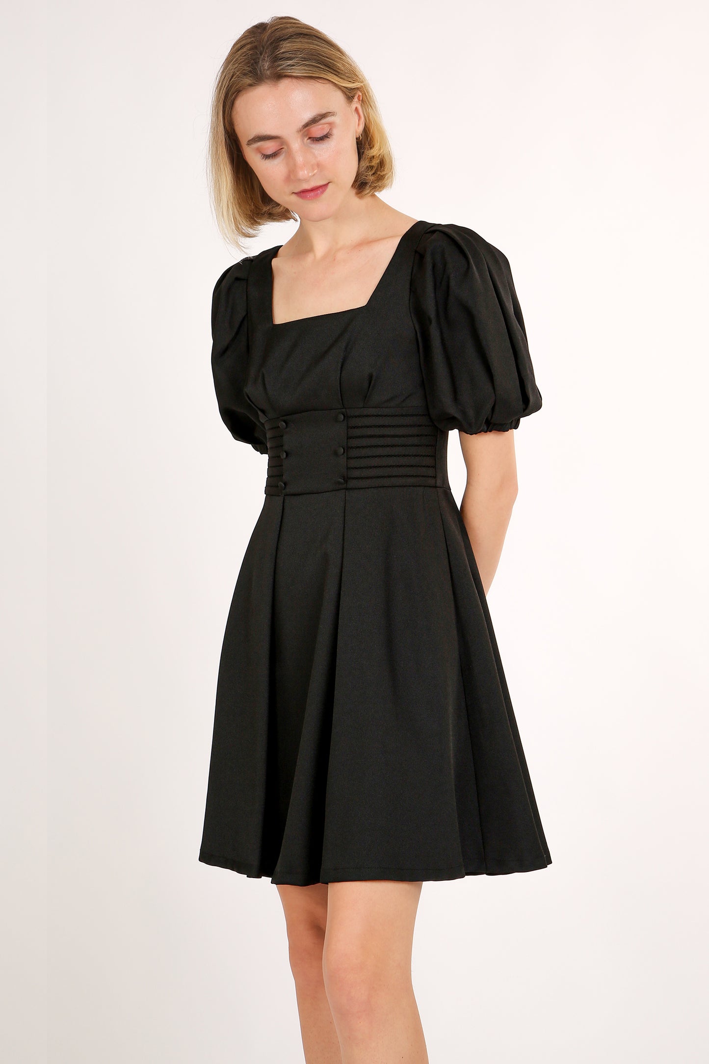 Barbara Smock Waist Belted Mini Dress - Shop Beulah Style