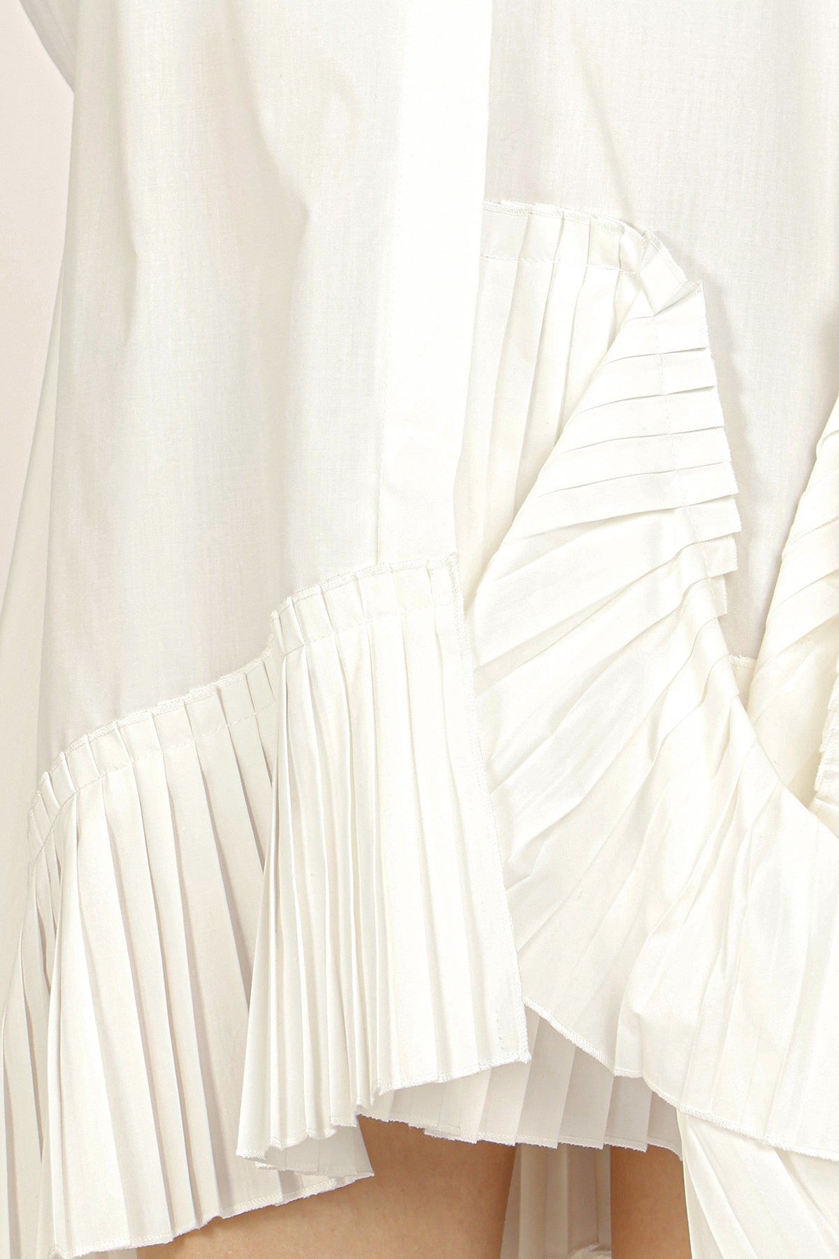 CJ Asymmetrical Pleated Hem Detail Mini Shirt Dress