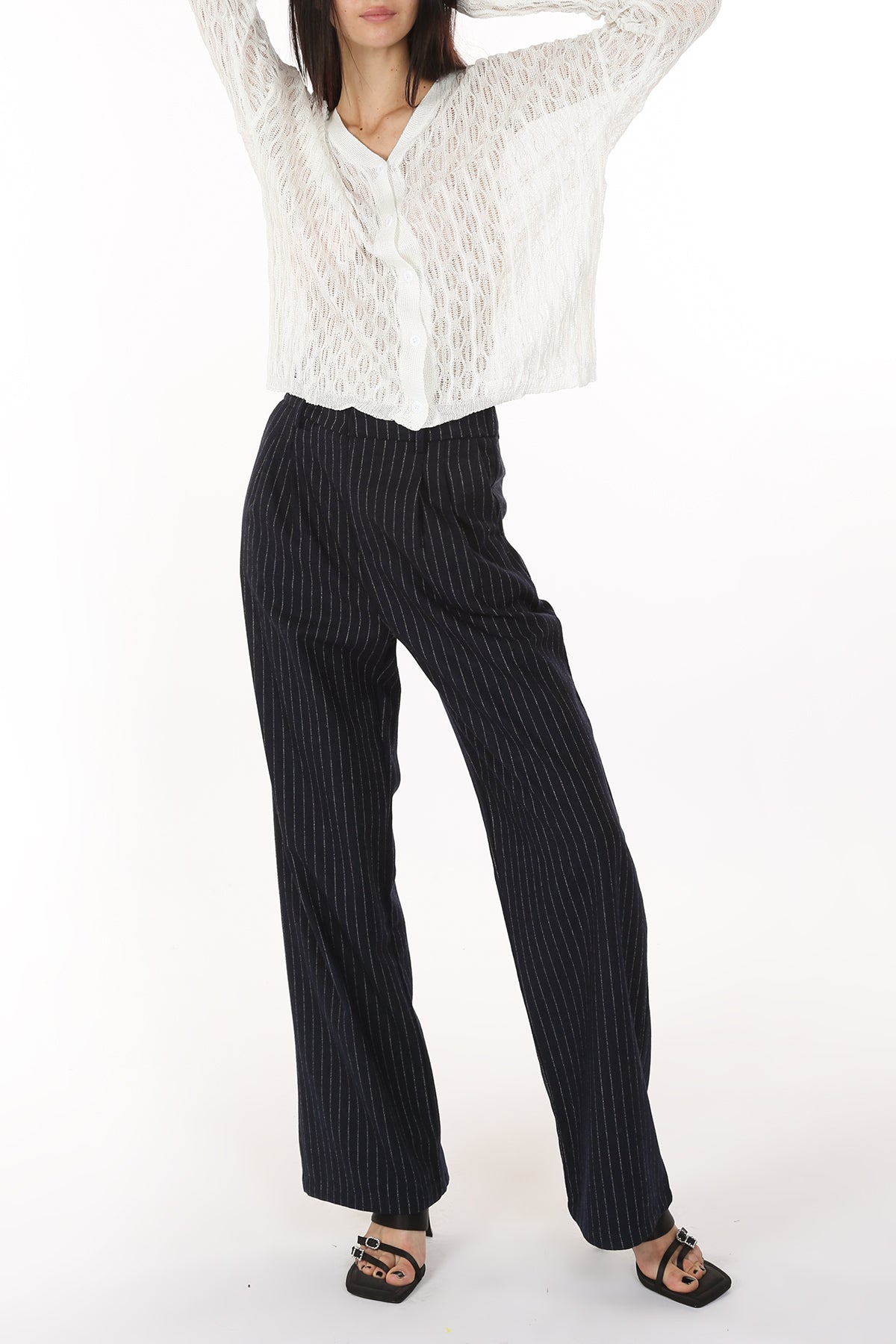 Annabelle V-Neck Crochet Knit Sheer Cardigan - Shop Beulah Style