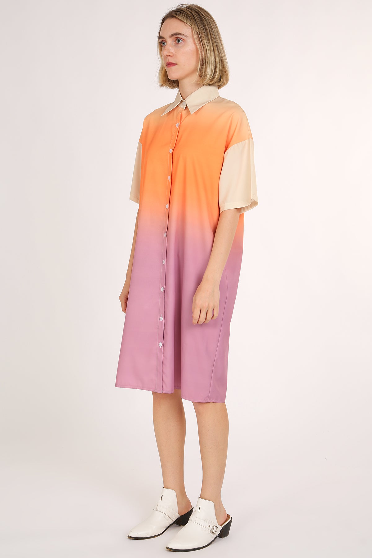 Mary Ombre Print Midi Shirt Dress - Shop Beulah Style
