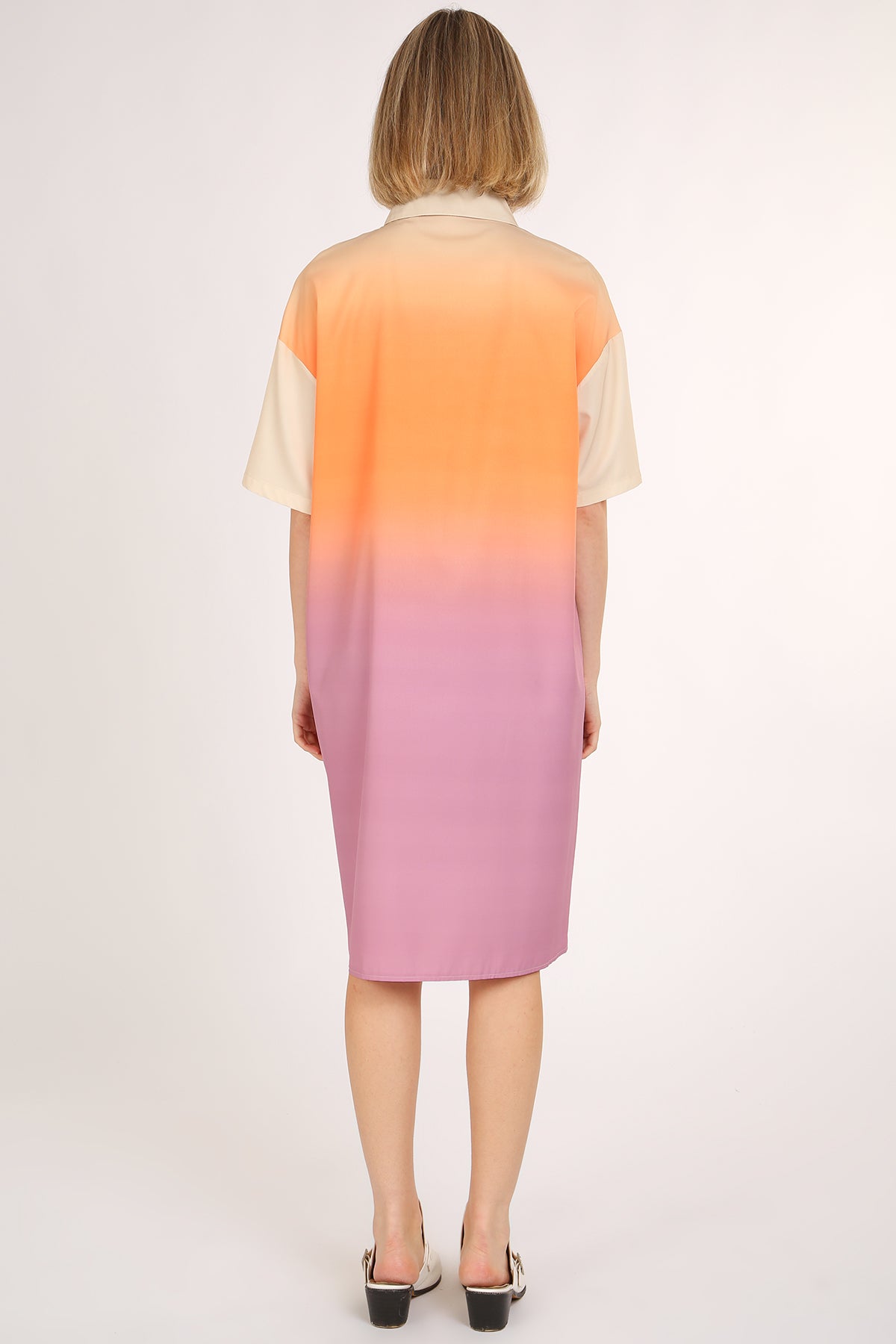 Mary Ombre Print Midi Shirt Dress - Shop Beulah Style