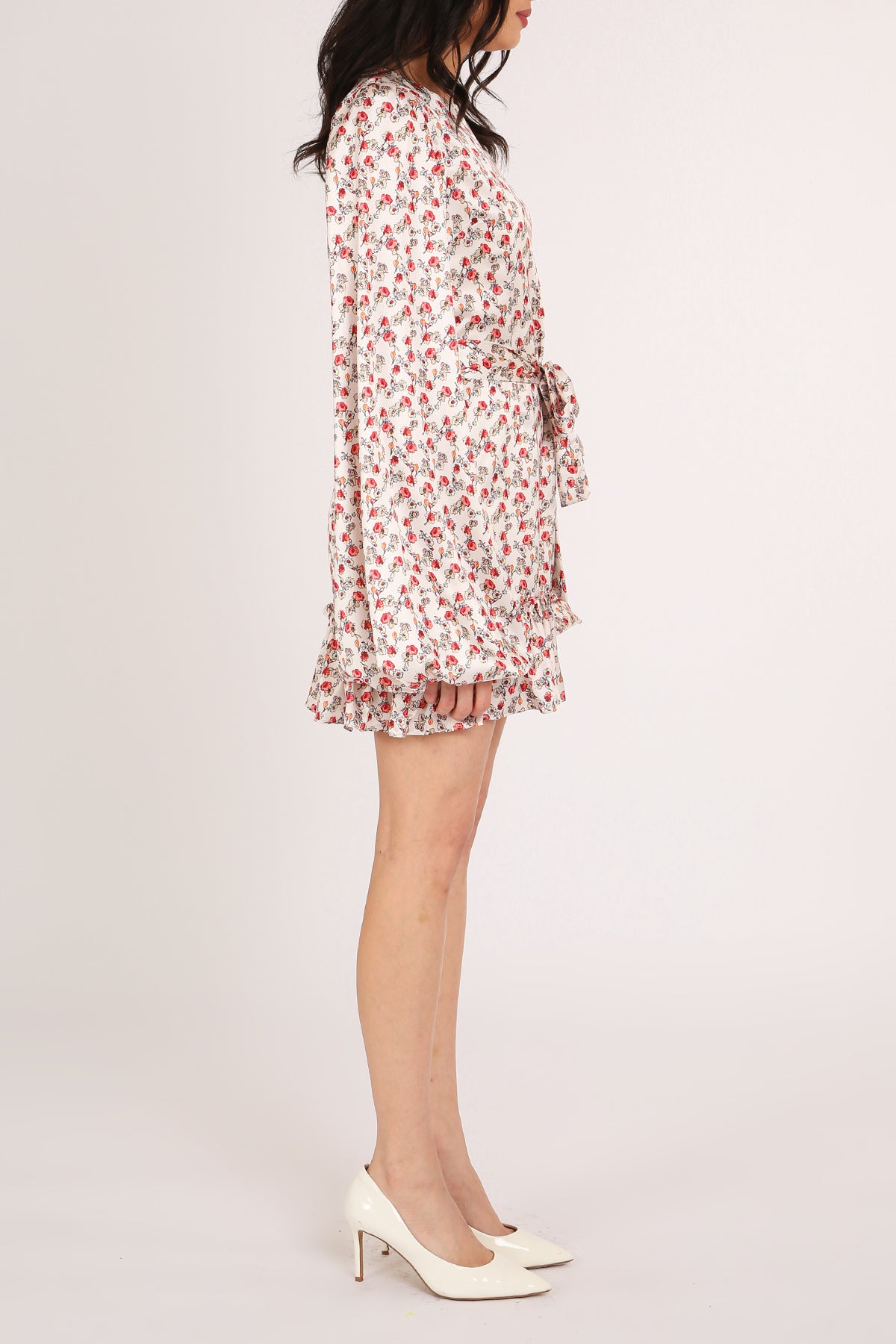 Poppy Floral Pattern Print Belted A-Line Mini Dress - Shop Beulah Style