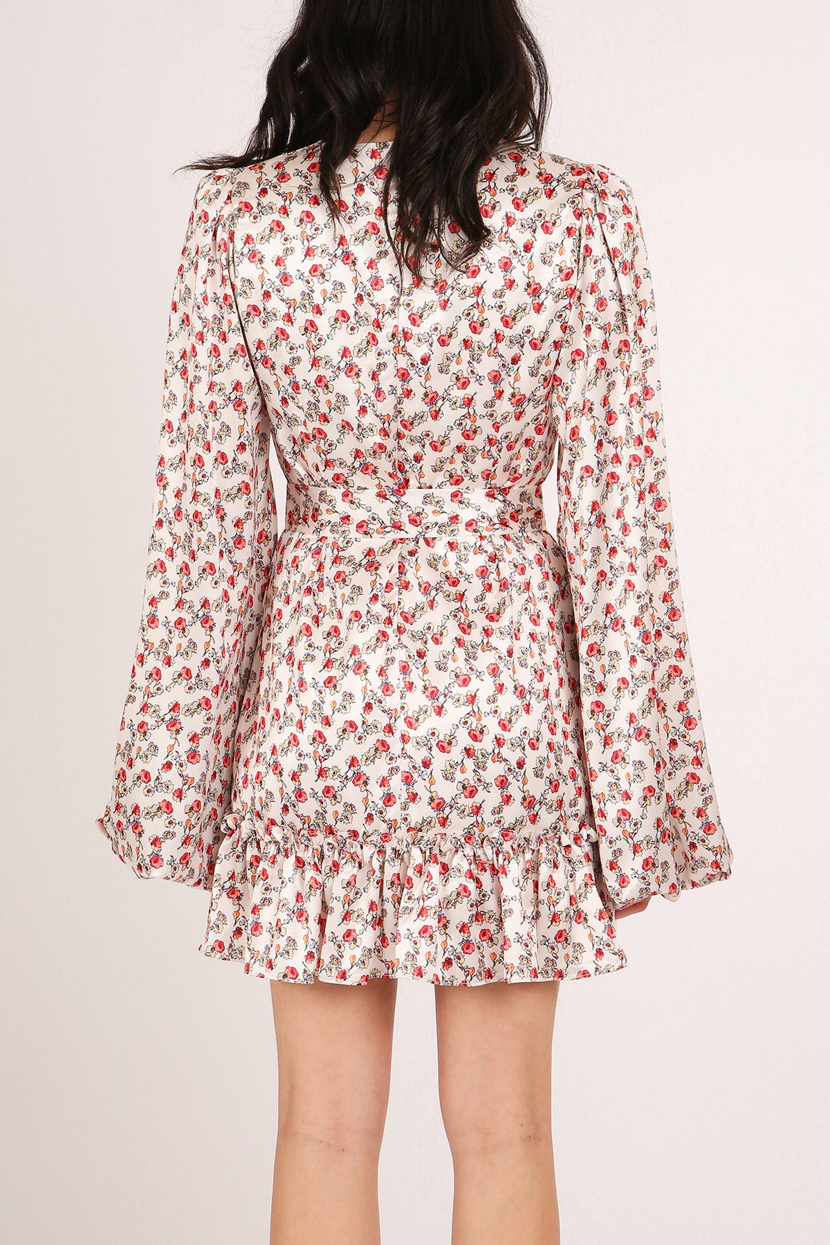Poppy Floral Pattern Print Belted A-Line Mini Dress - Shop Beulah Style