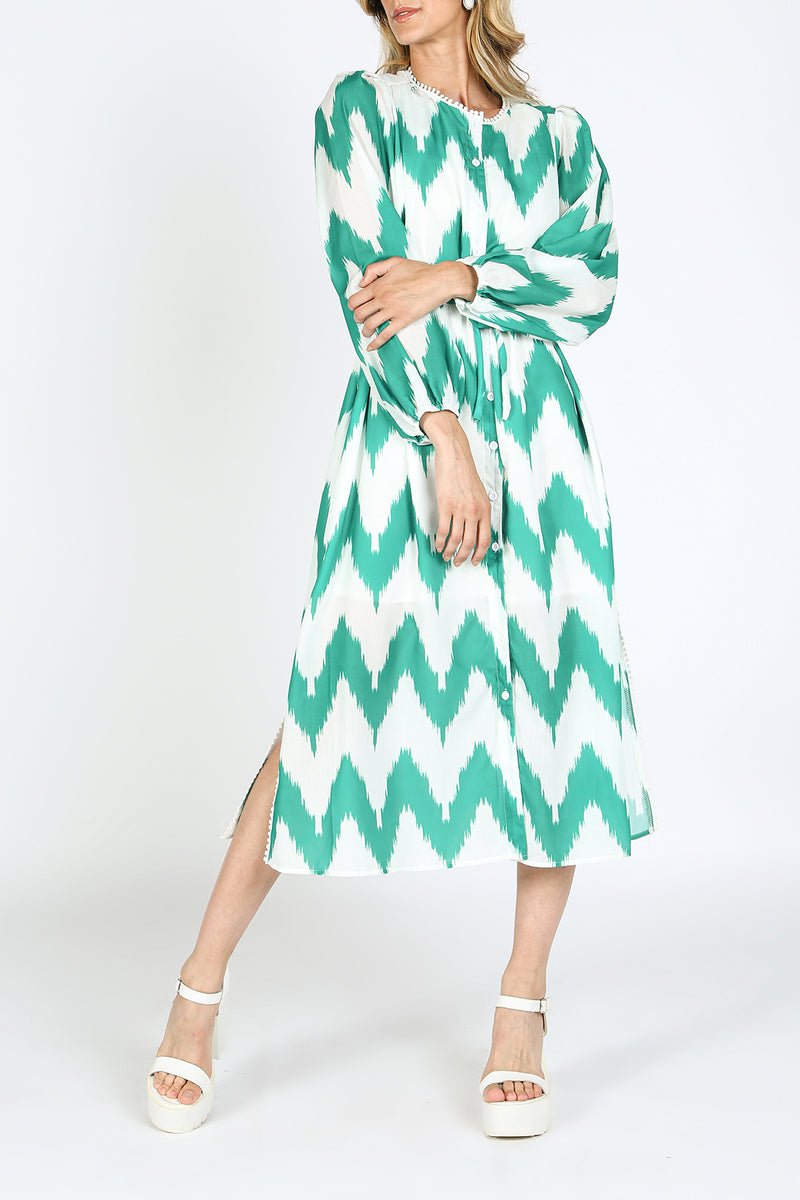 Charlotte Chevron Printed Midi Dress - Shop Beulah Style
