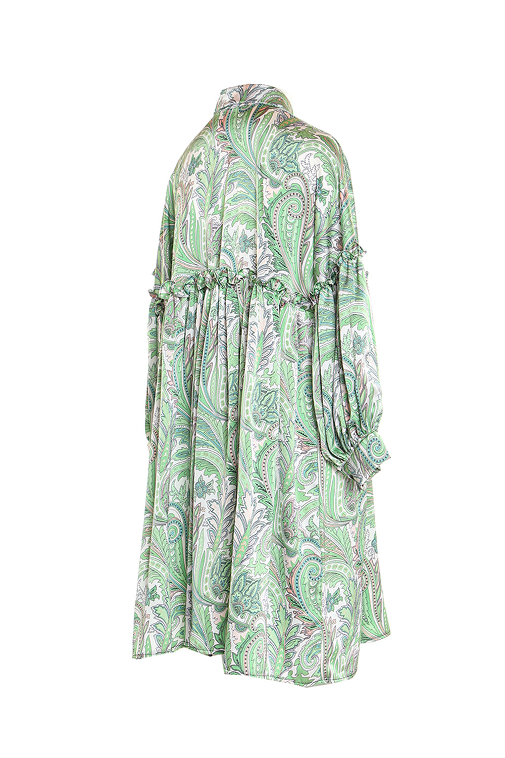 Vanessa Paisley Printed Frill Detail Mini Shirt Dress - Shop Beulah Style