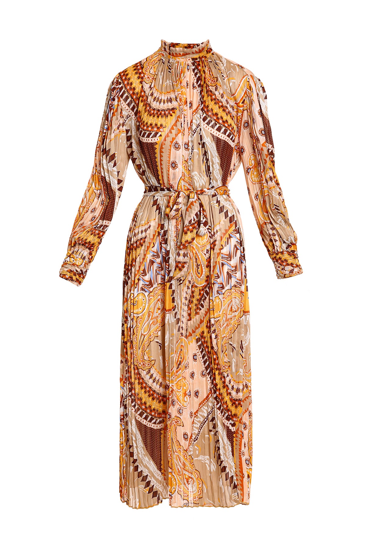 Tana Multi Print Pleated Maxi Dress - Shop Beulah Style