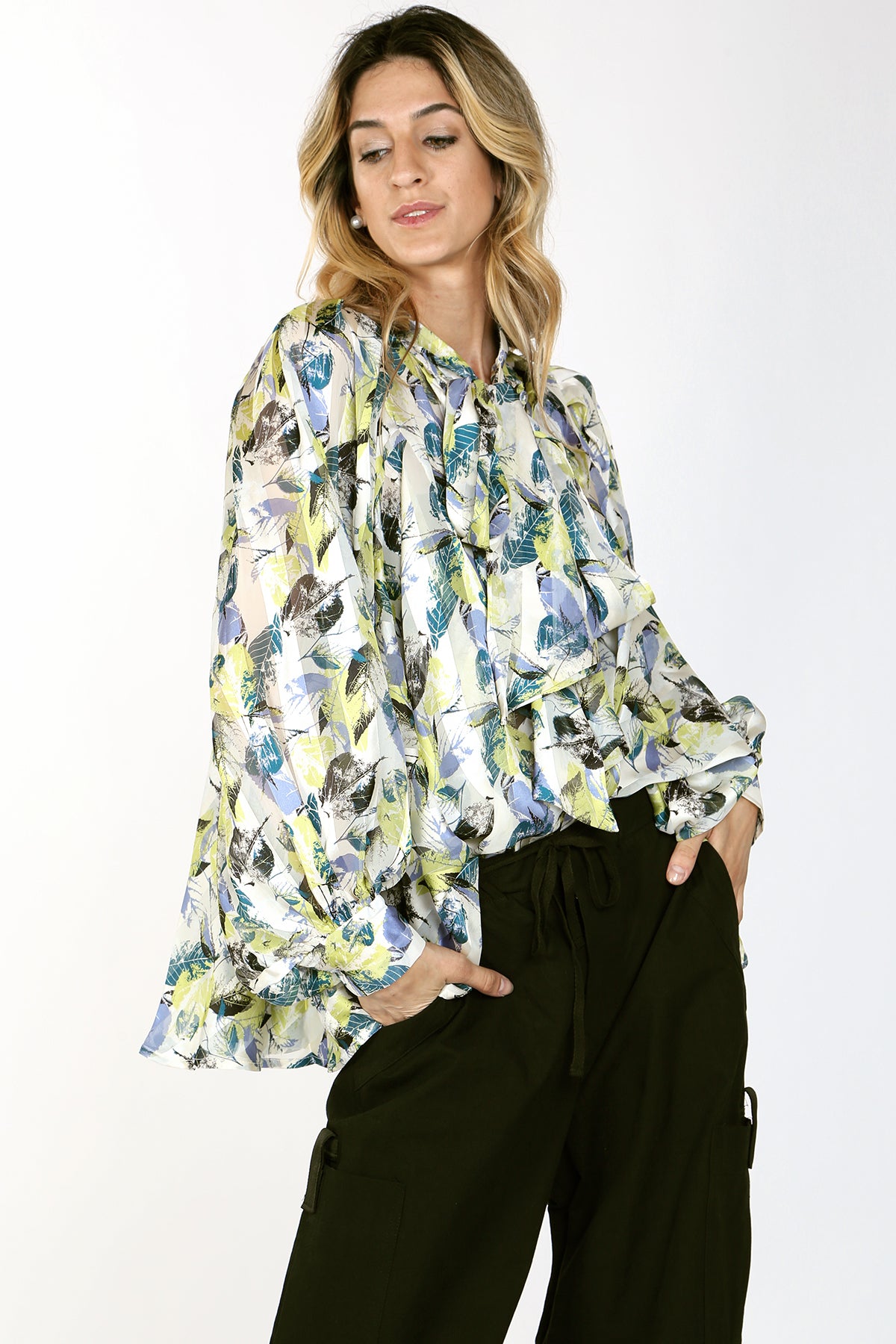 Isabella Botanical Print Billowed Blouse