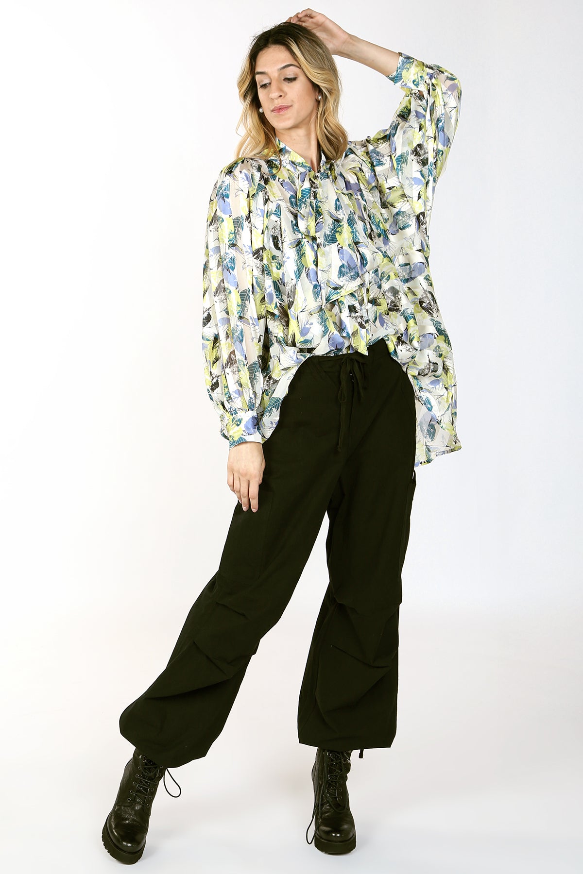Isabella Botanical Print Billowed Blouse