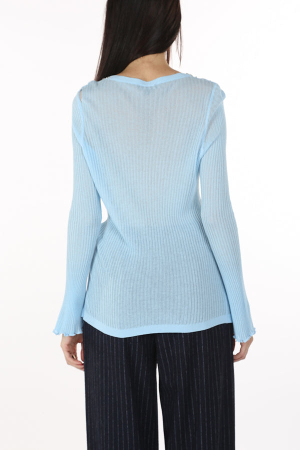 Reece Front Embellished Sheer Knit Sweater - Shop Beulah Style