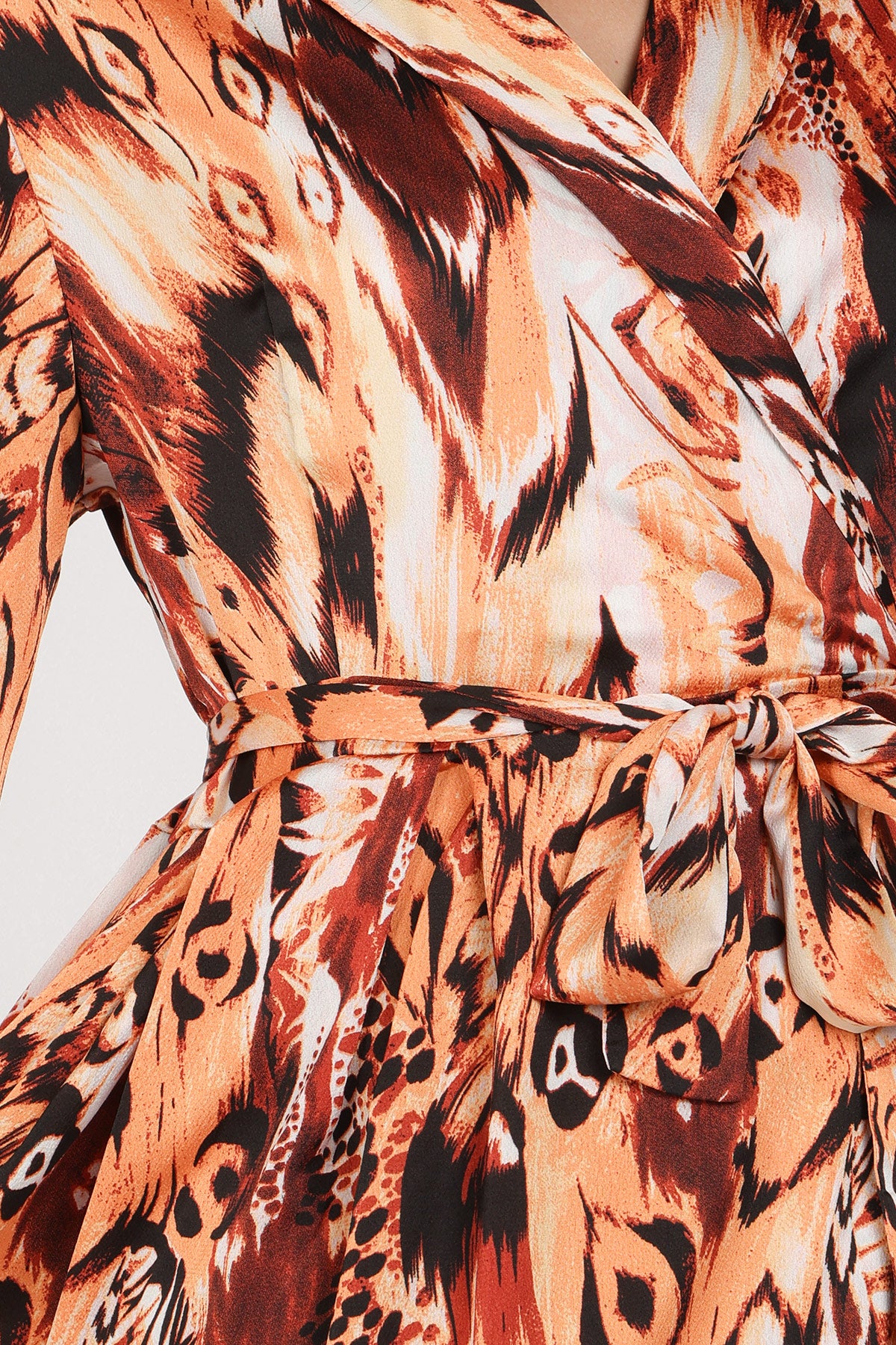 Chloe Multi-Animal Print Belted Lapel Wrap Maxi Dress - Shop Beulah Style
