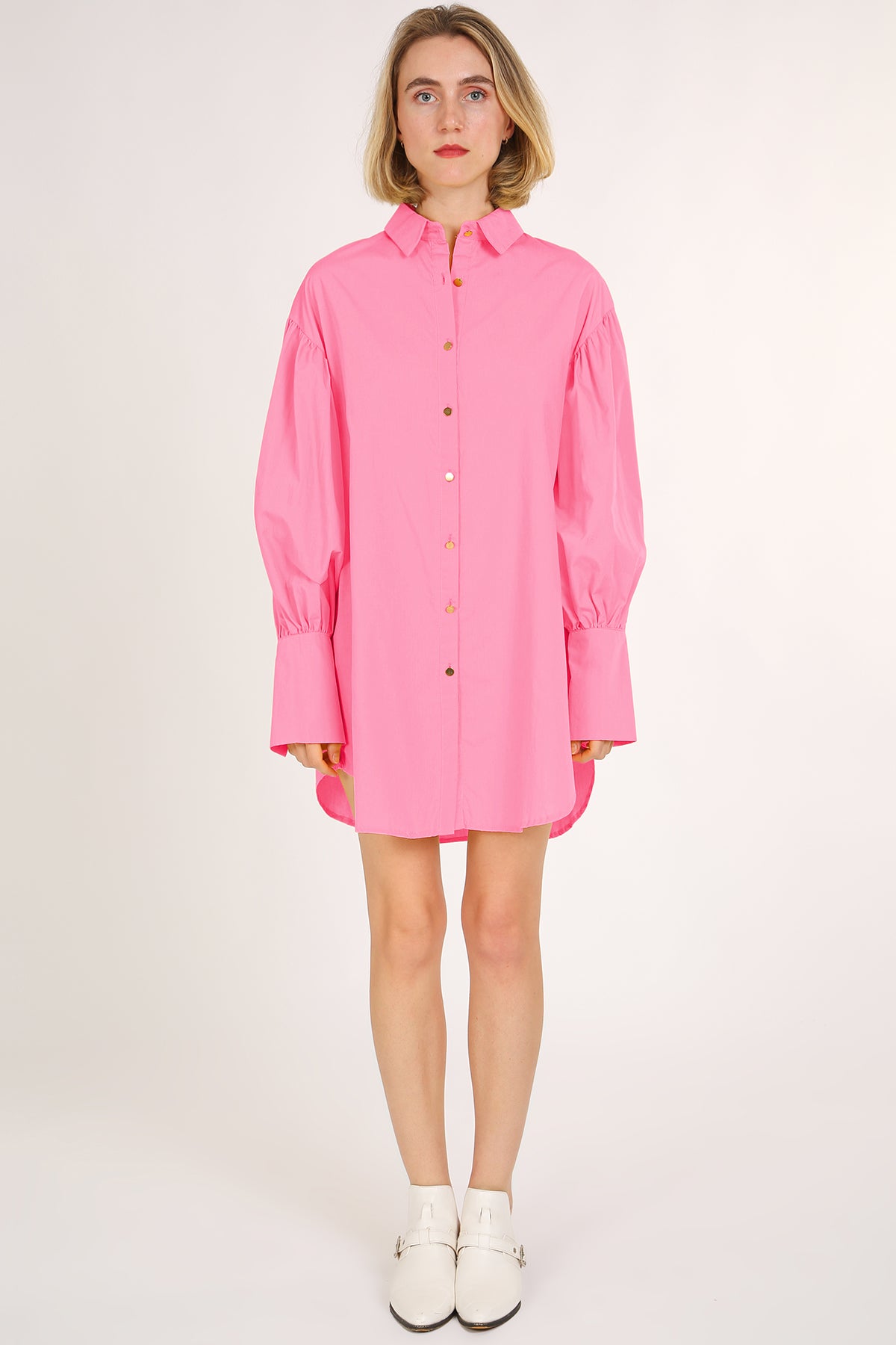 Floyd Billow Sleeve Mini Shirt Dress - Shop Beulah Style