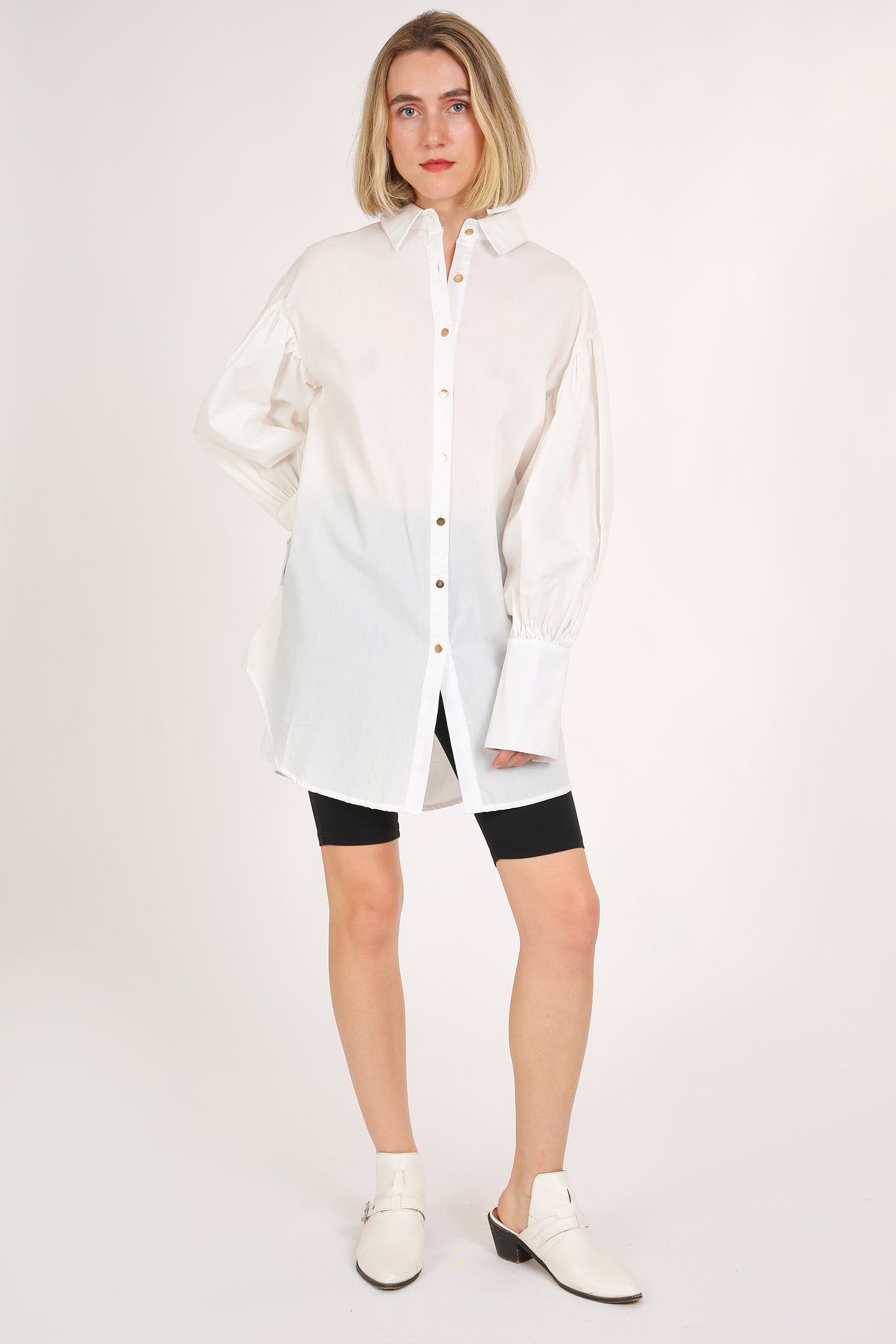 Floyd Billow Sleeve Mini Shirt Dress - Shop Beulah Style
