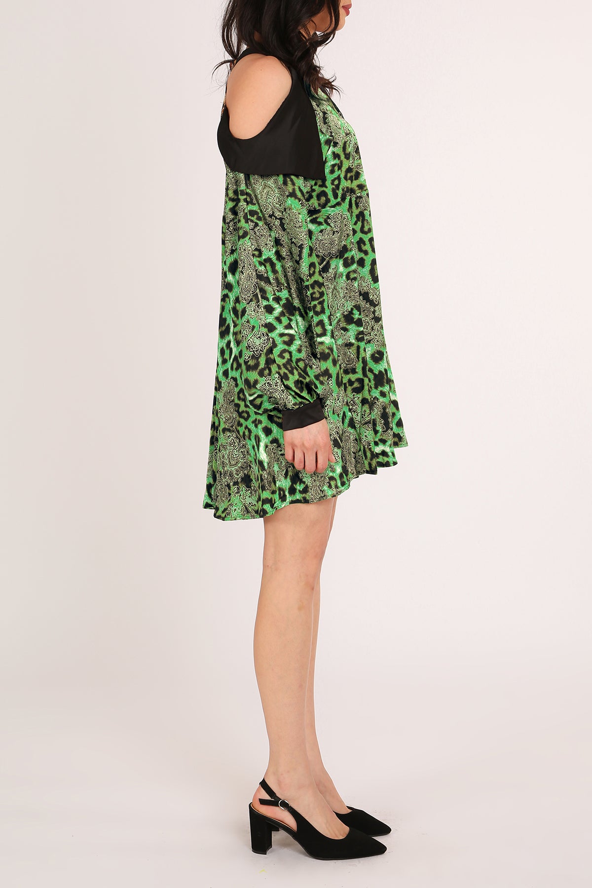 Francis Paisley & Animal Print Satin Mini Shirt Dress - Shop Beulah Style