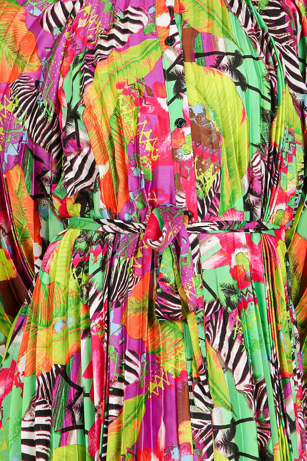 Jean Multicolor Safari Print Pleated Maxi Dress - Shop Beulah Style