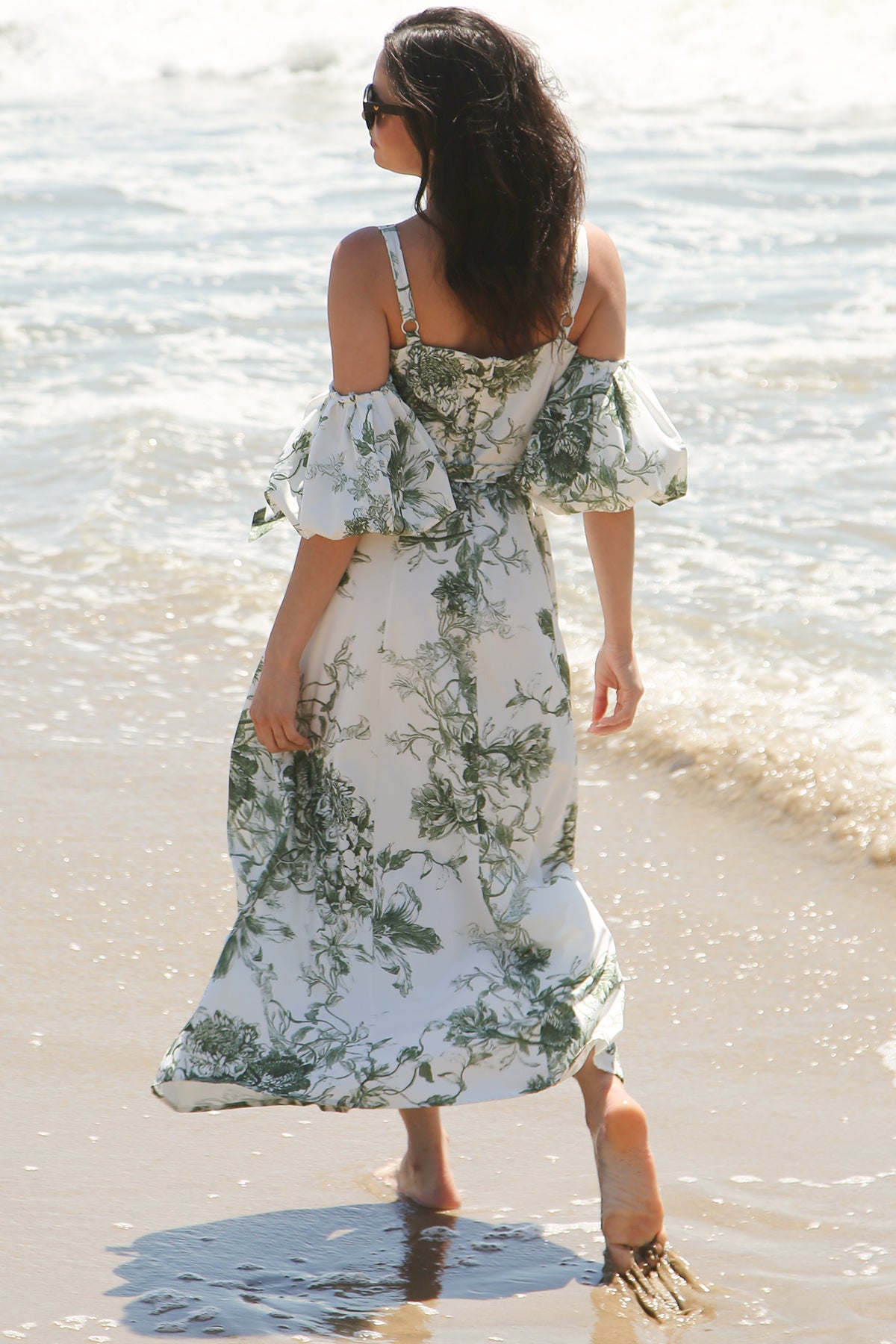 Cathy Tropical Print Falling Off Shoulder Maxi Dress - Shop Beulah Style