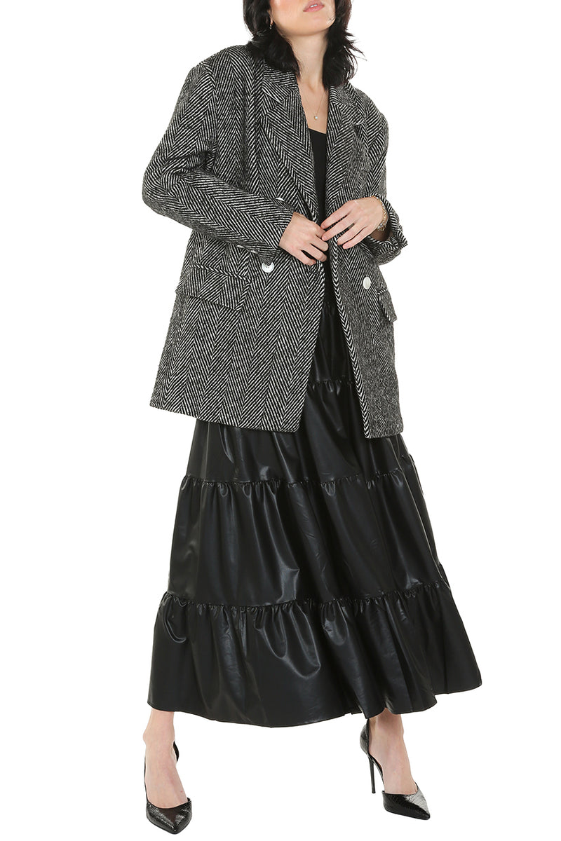 Moxie Herringbone Pattern Suit Jacket - Shop Beulah Style