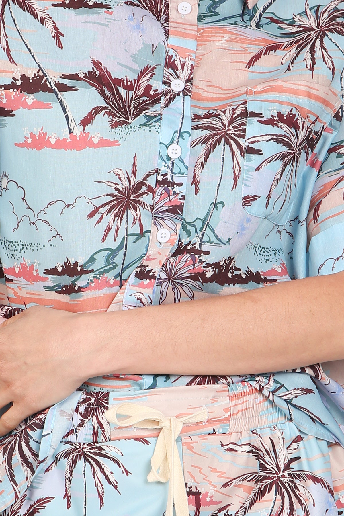 Kim Hawaiian Print Shirt and Shorts Set