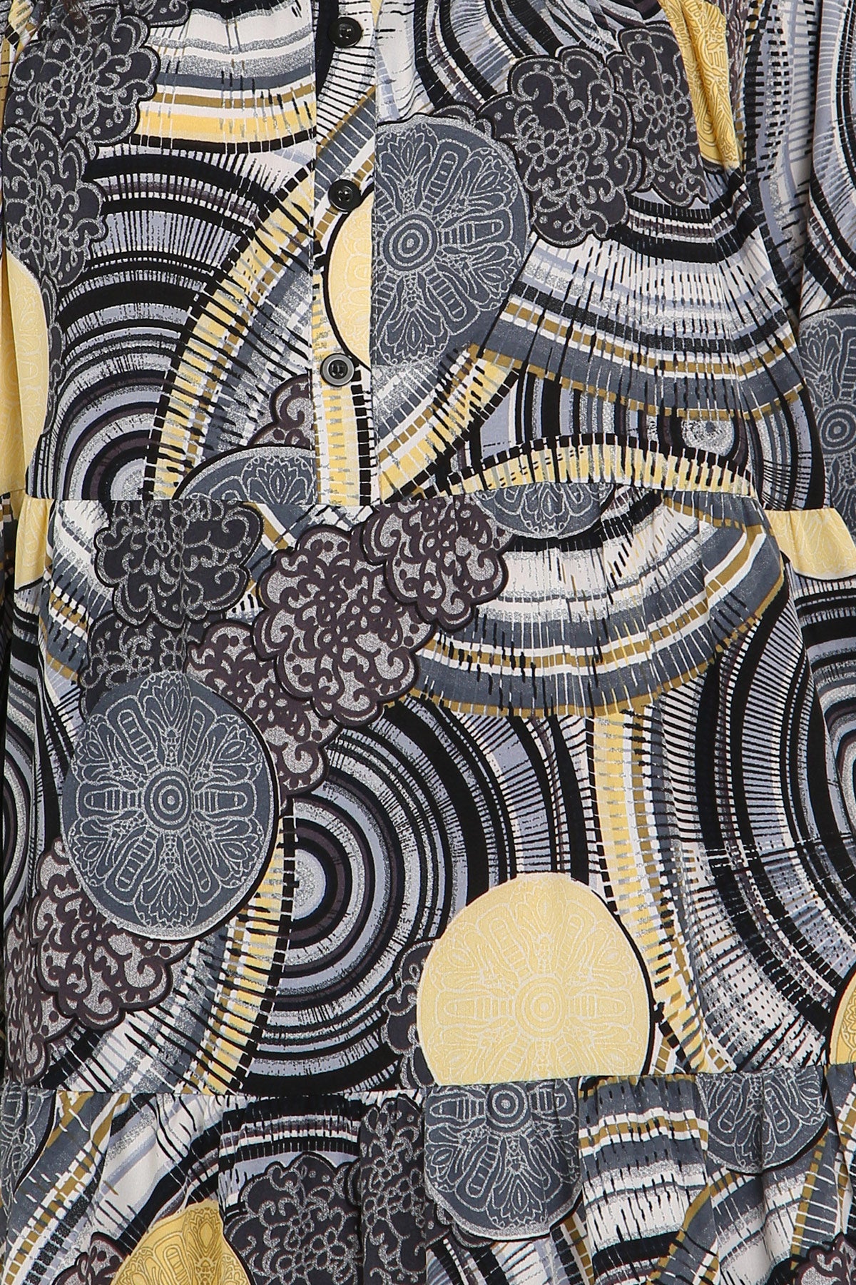 Iris Multi-Print Tiered A-Line Henley Midi Dress - Shop Beulah Style