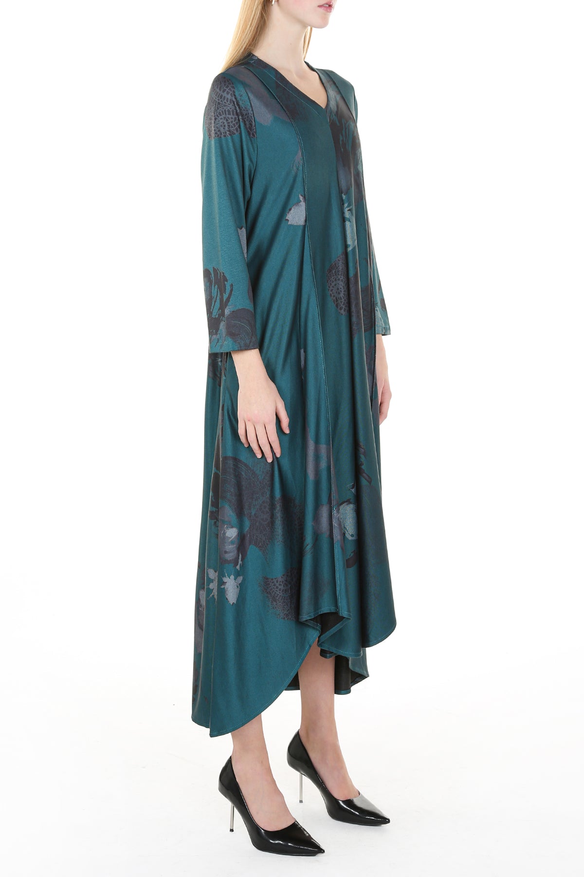 Harlow Abstract Printed High Low Midi Dress - Shop Beulah Style