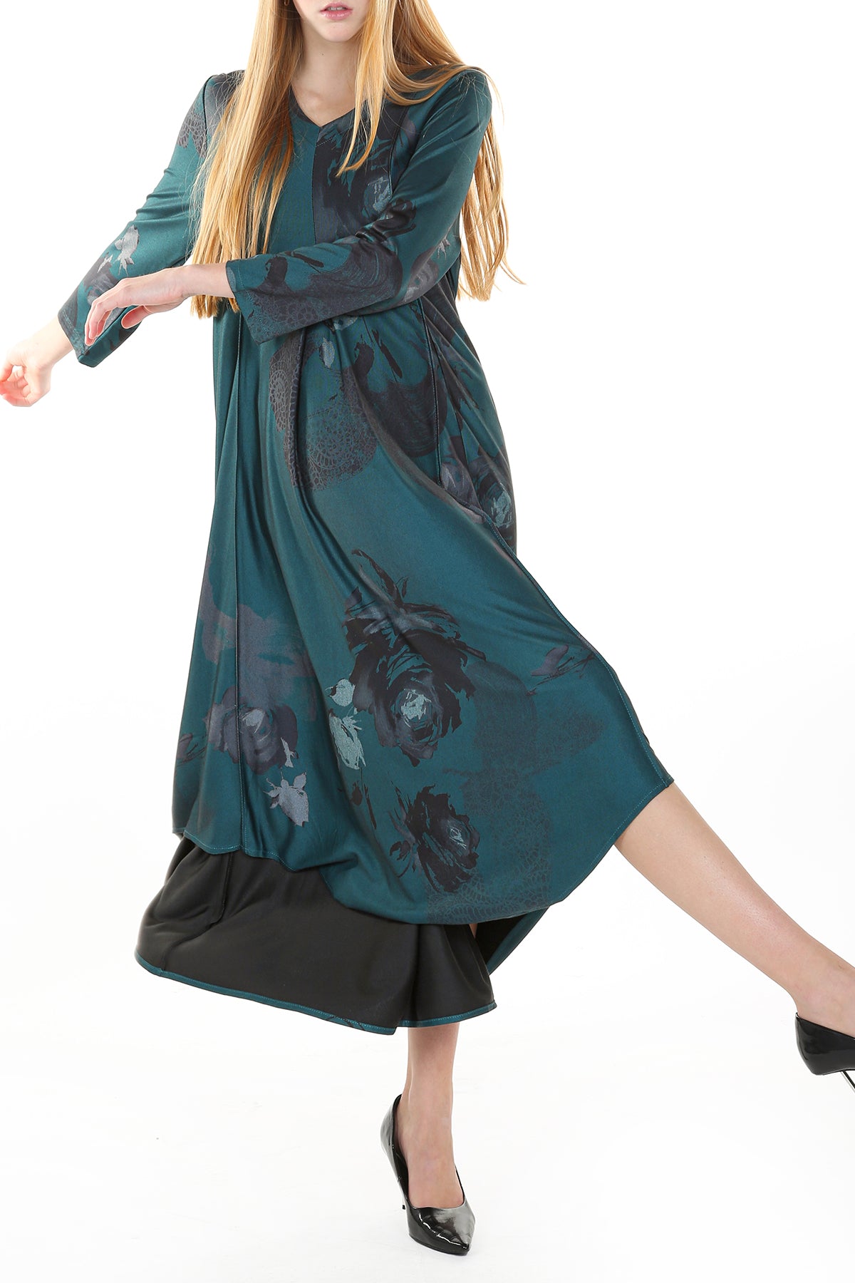 Harlow Abstract Printed High Low Midi Dress - Shop Beulah Style