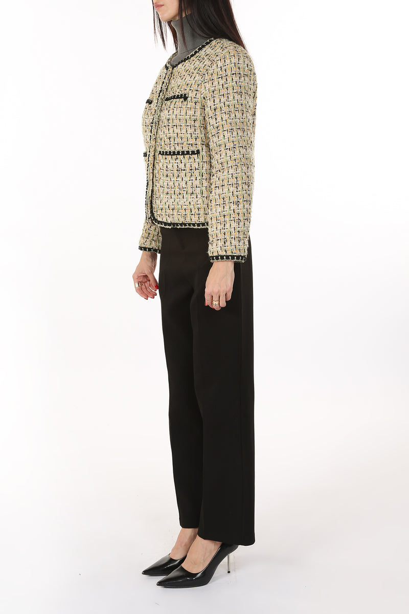 Jenny Multicolor Tweed Black Trim Jacket - Shop Beulah Style