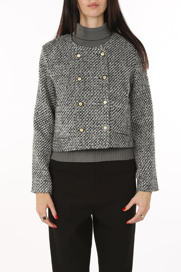 Rudy Double Breasted Tweed Crop Jacket - Shop Beulah Style