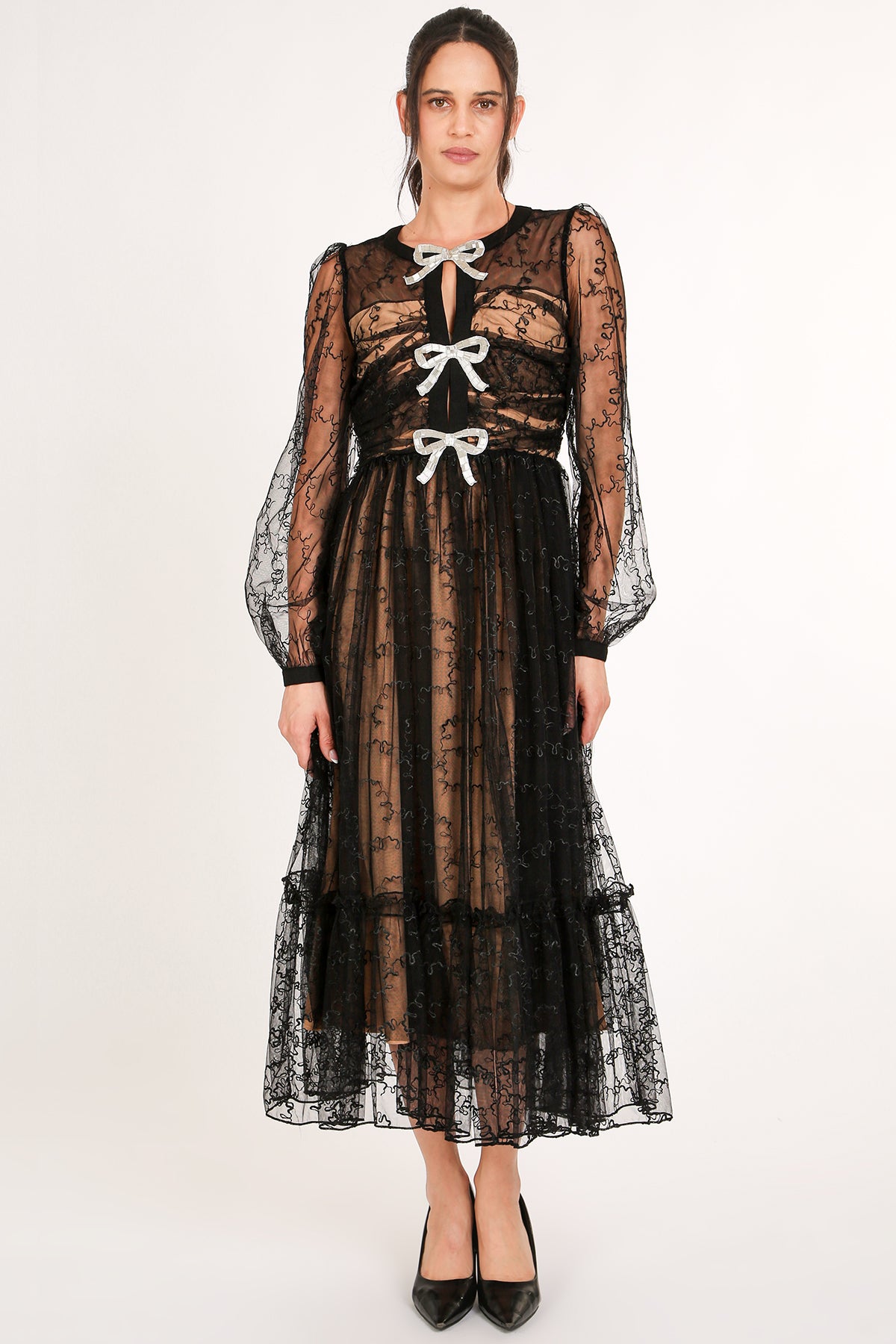 Jonah Embellished & Embroidered Mesh Maxi Dress - Shop Beulah Style