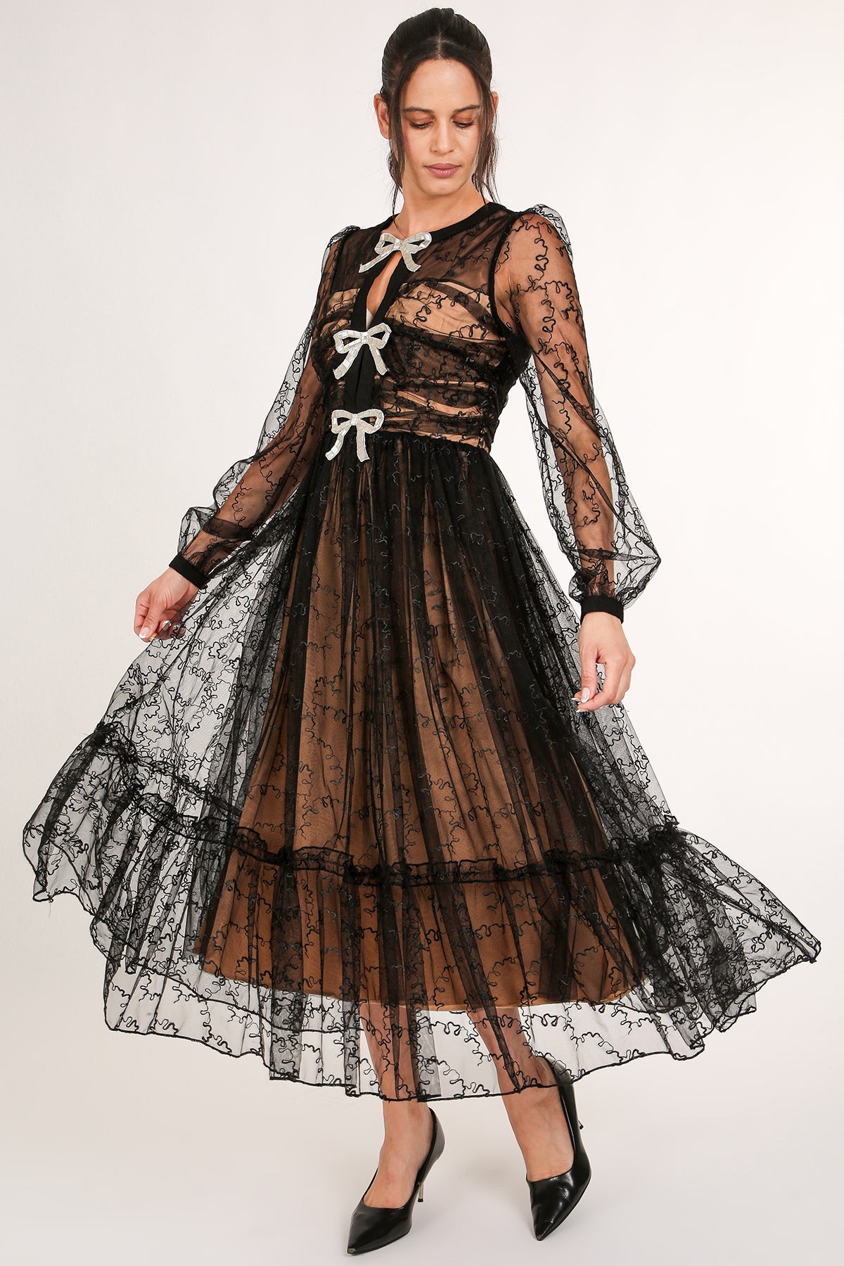 Jonah Embellished & Embroidered Mesh Maxi Dress - Shop Beulah Style