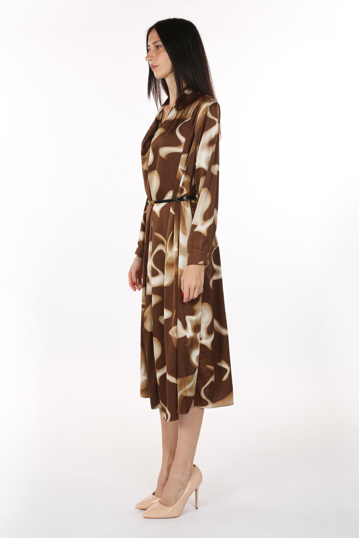 Tanya Fluidic Printed Satin Maxi Dress