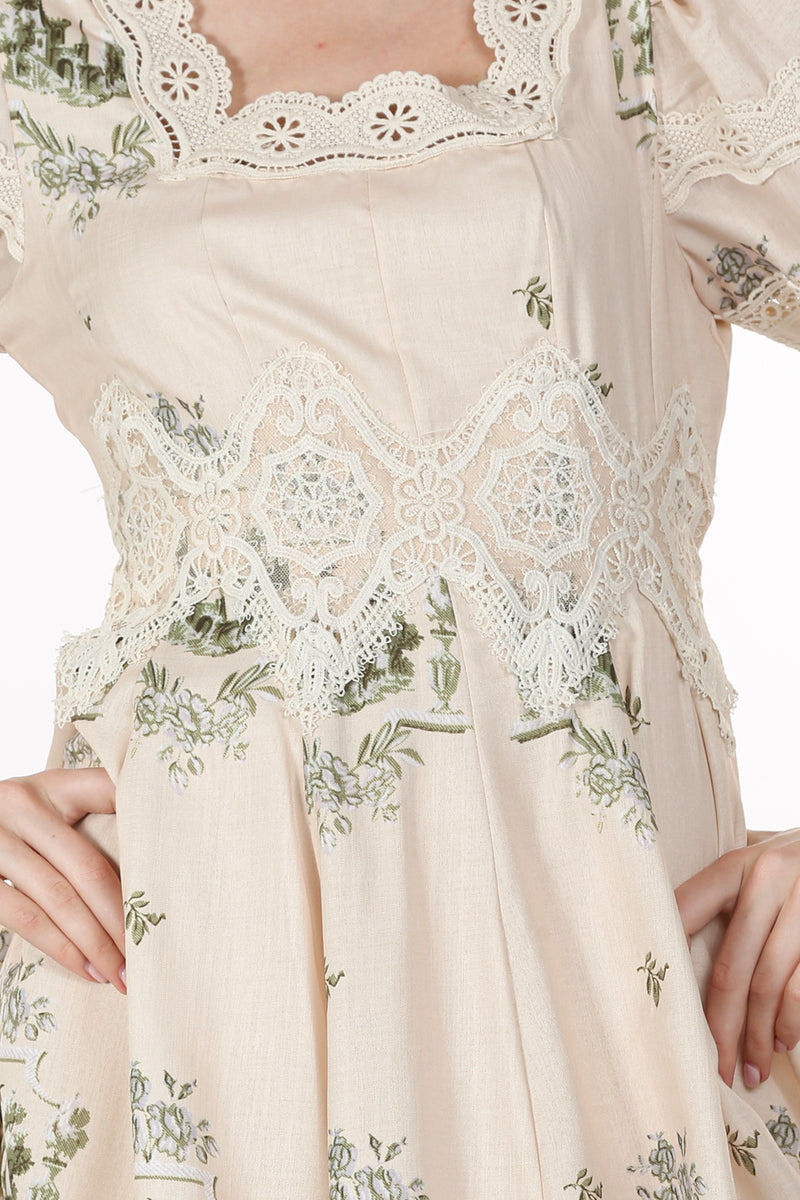 Amelia Lace Embroidered Detail Scallop Trim Mini Dress - Shop Beulah Style