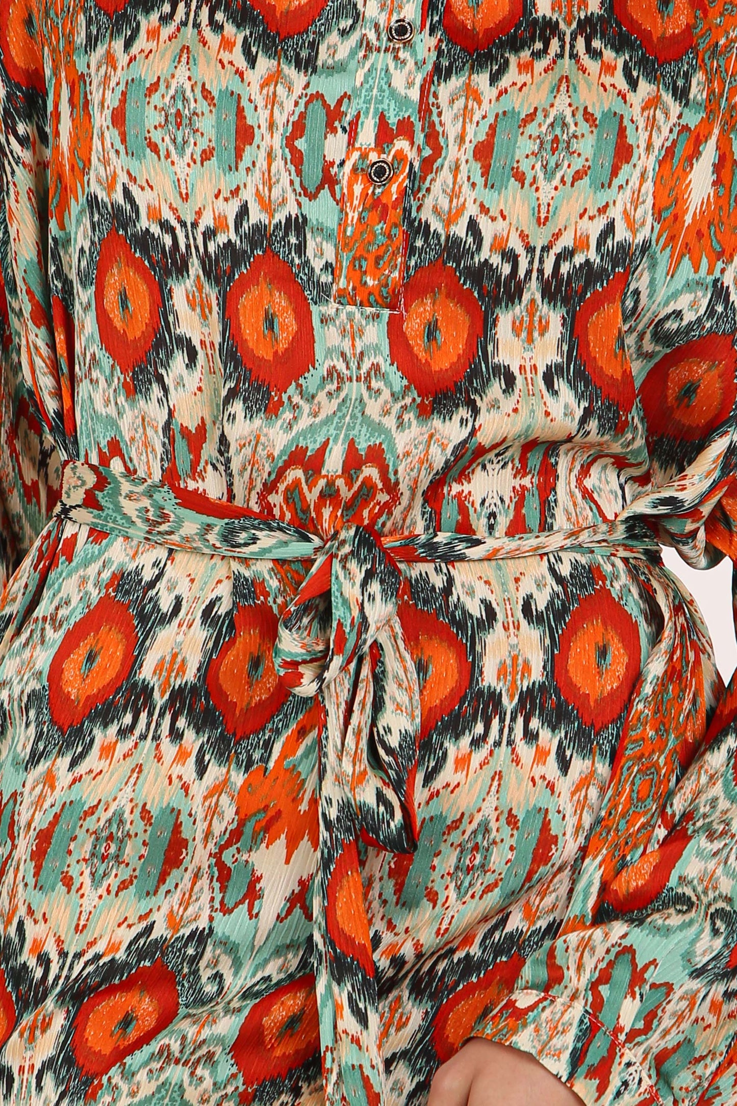 Evie Multicolor Print Collared High Low Midi Dress - Shop Beulah Style