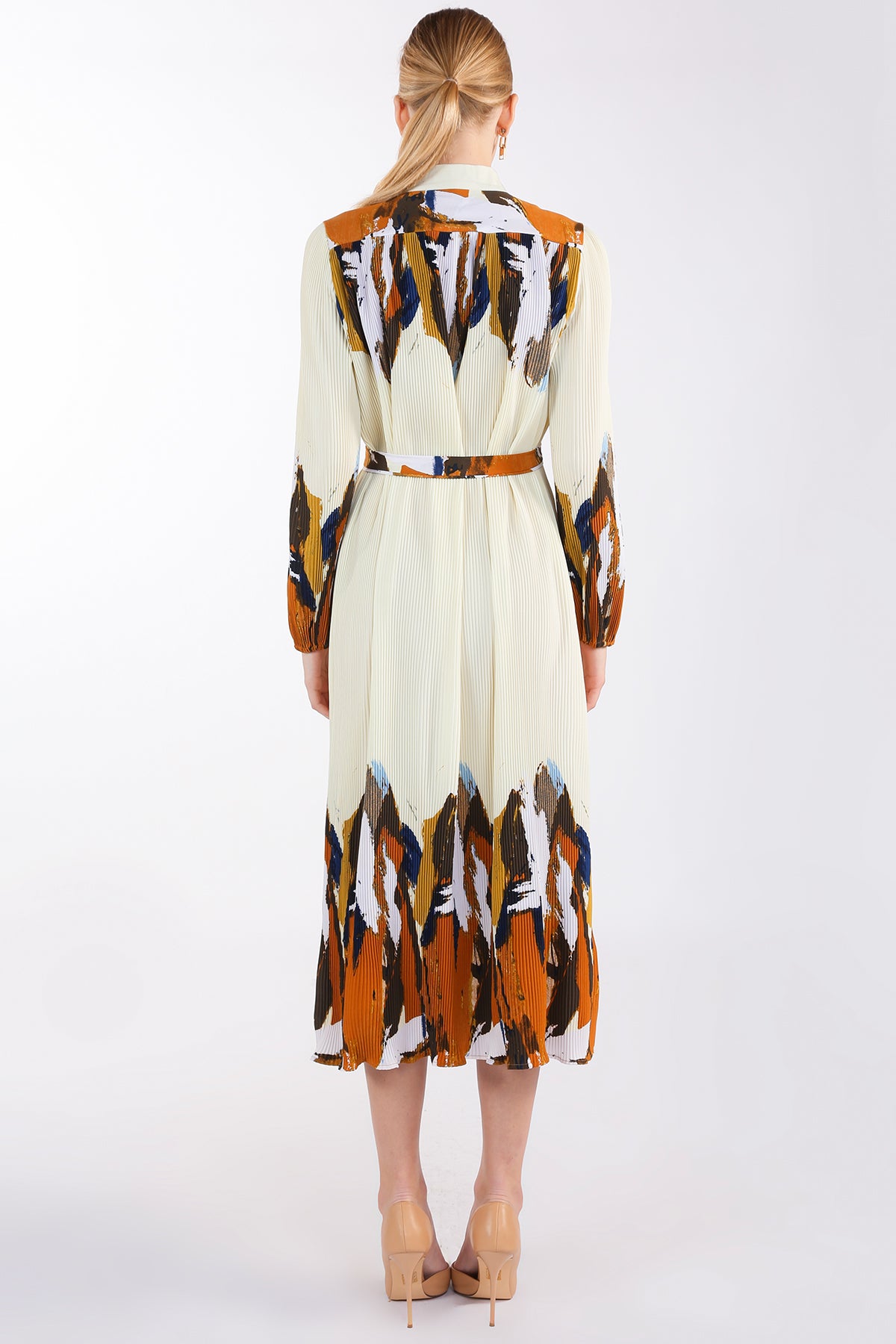 Ley Multicolor Abstract Printed Pleat Maxi Dress - Shop Beulah Style