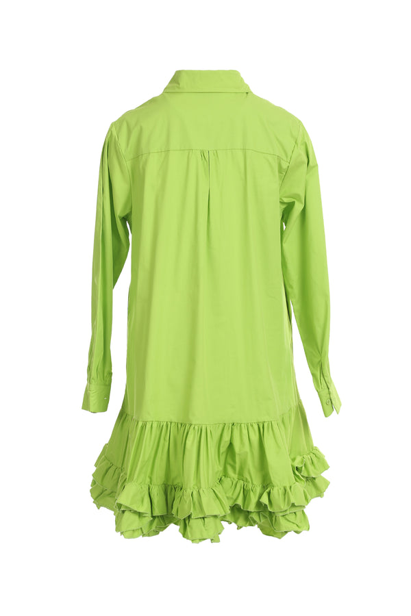 Roxanne Tiered Ruffle Flare Hem Mini Shirt Dress - Shop Beulah Style