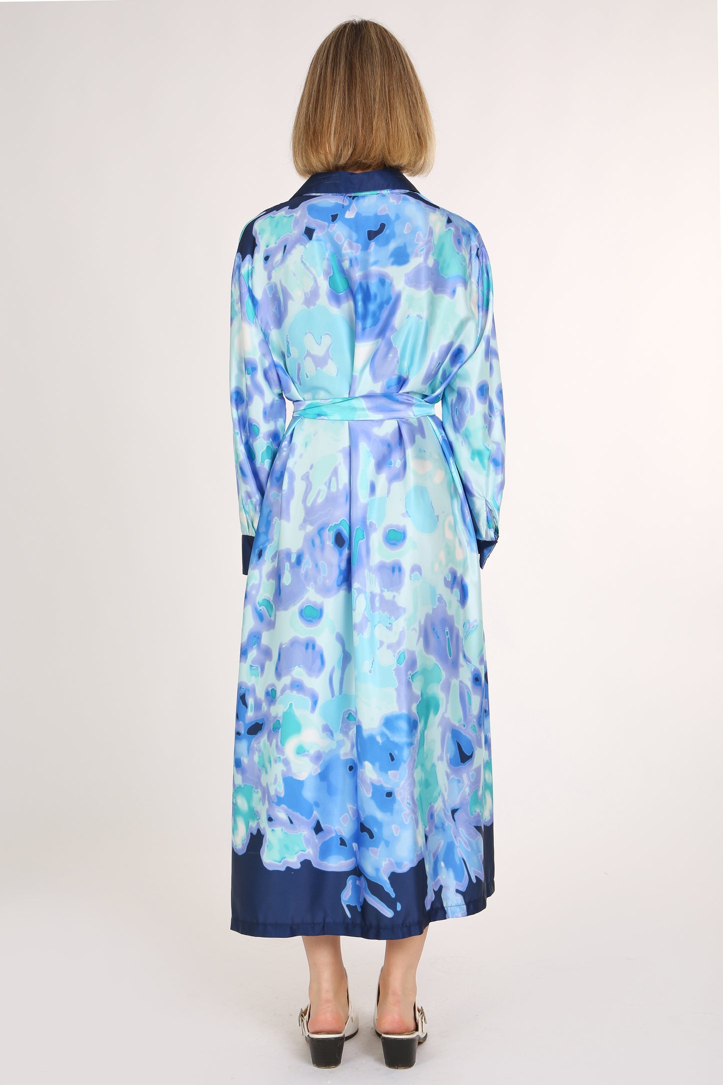 Jovany Multi Print Faded Tie Dye Maxi Shirt Dress - Shop Beulah Style