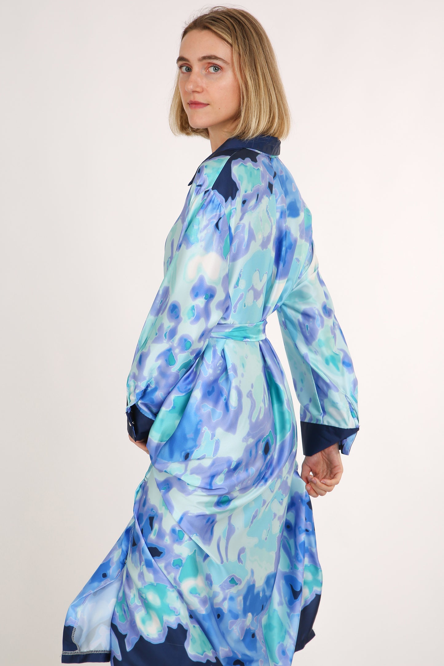 Jovany Multi Print Faded Tie Dye Maxi Shirt Dress - Shop Beulah Style