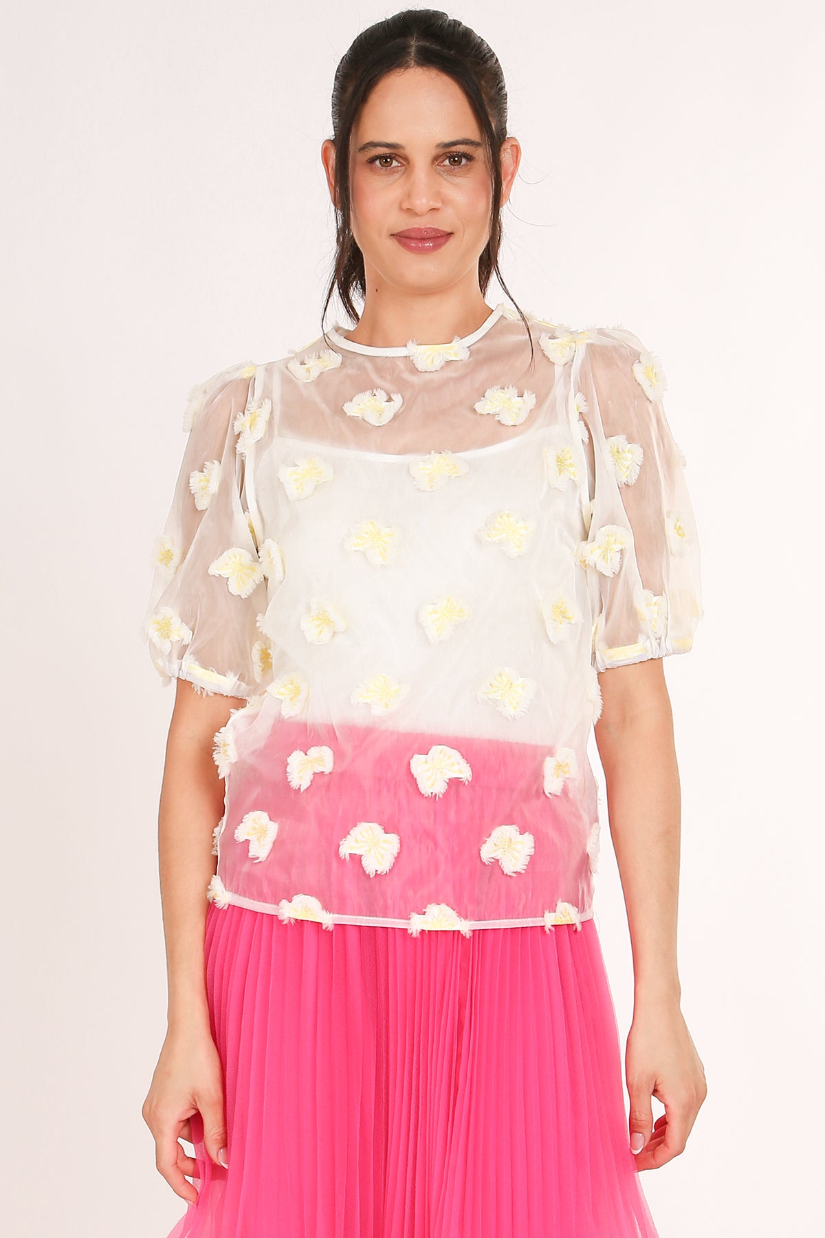 Miabella 3D Butterfly Organza Top - Shop Beulah Style
