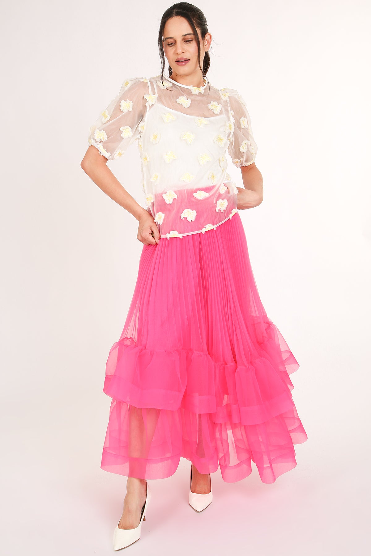 Miabella 3D Butterfly Organza Top - Shop Beulah Style