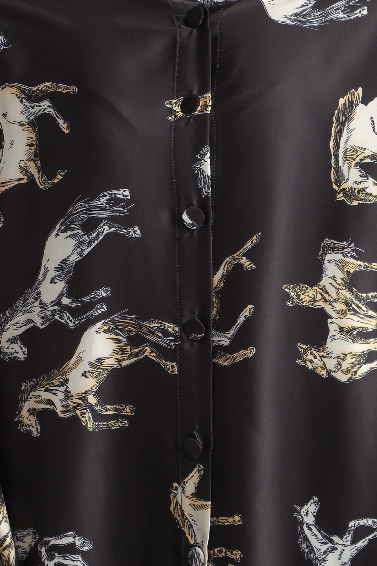 Angel Horse Printed Satin Blouse