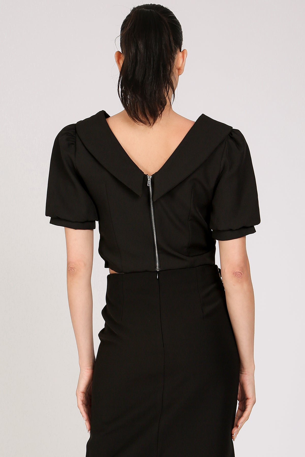 Liam Embellished Deep V-Neck Crop Top