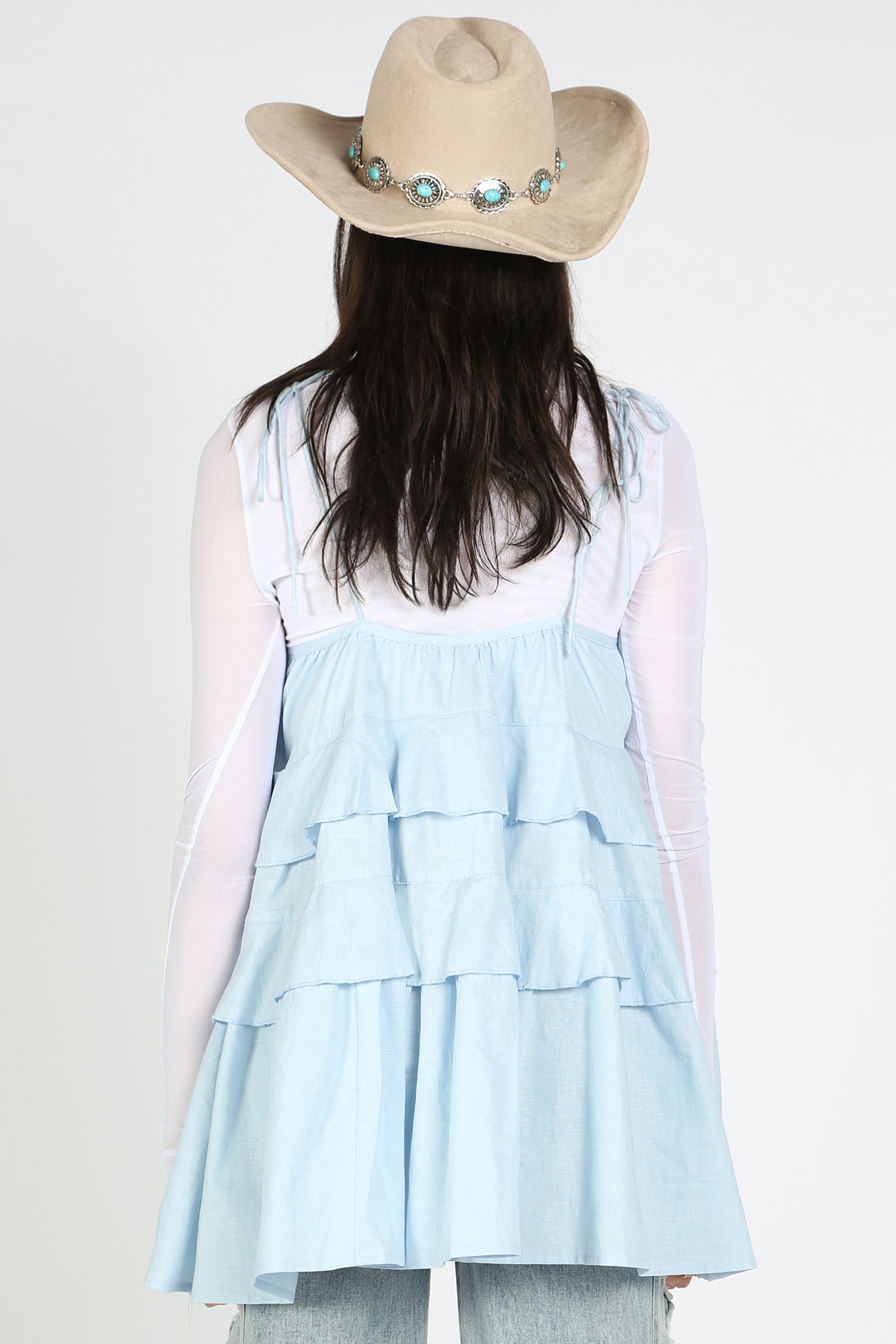 Jenny Ruffle Tiered Linen Slip Top - Shop Beulah Style