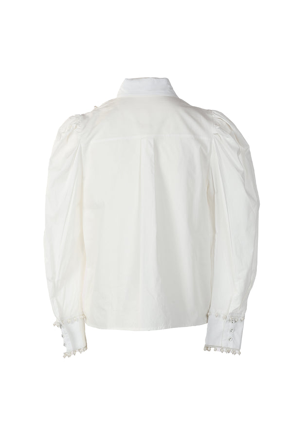 Callum Pearl Embellished Pleat Front Blouse - Shop Beulah Style