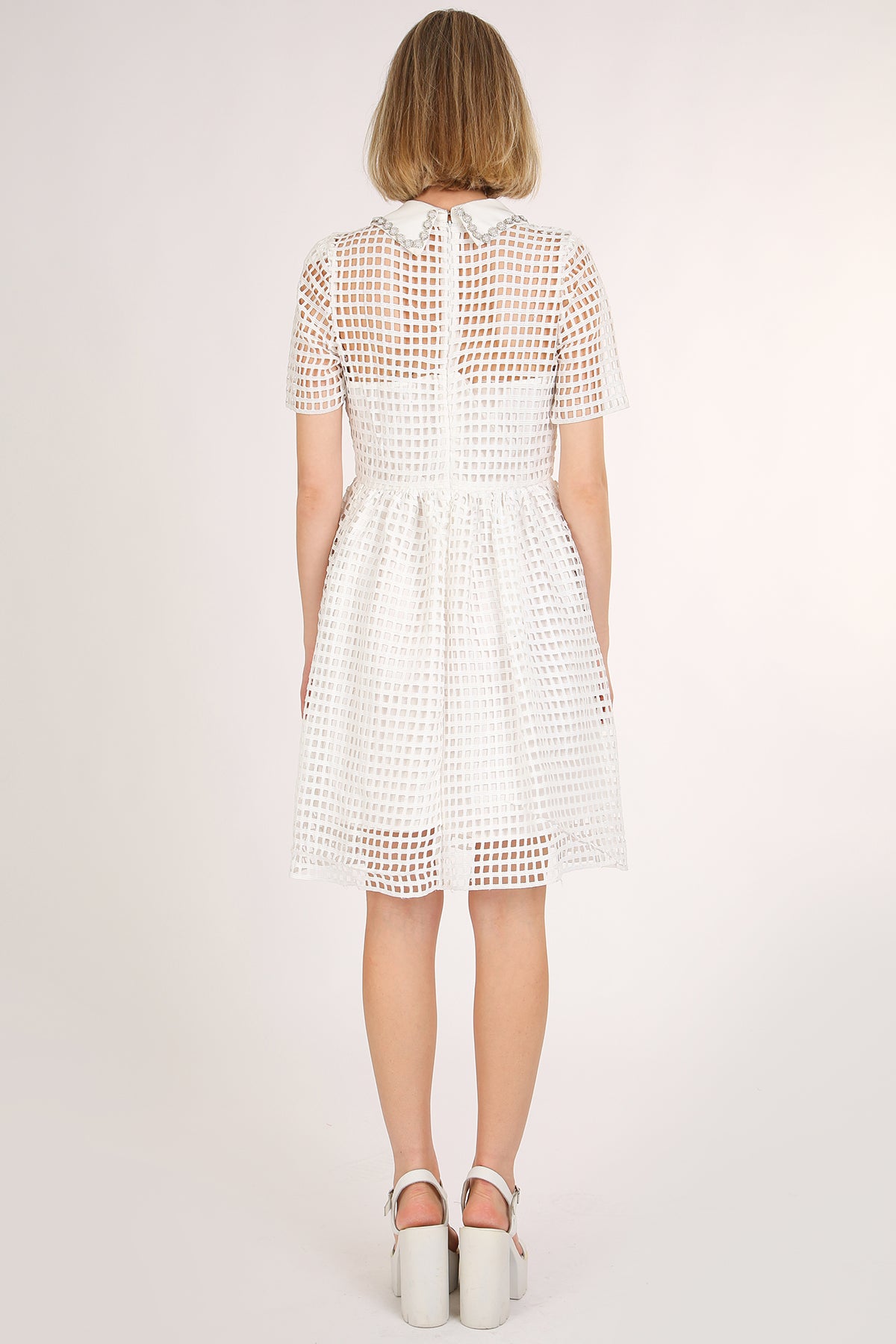 Maisie Lace Hollow Out Net Elegant Midi Dress - Shop Beulah Style