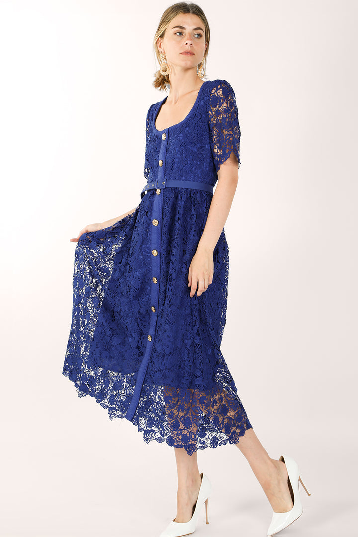 Emilia Romantic Lace Midi Dress