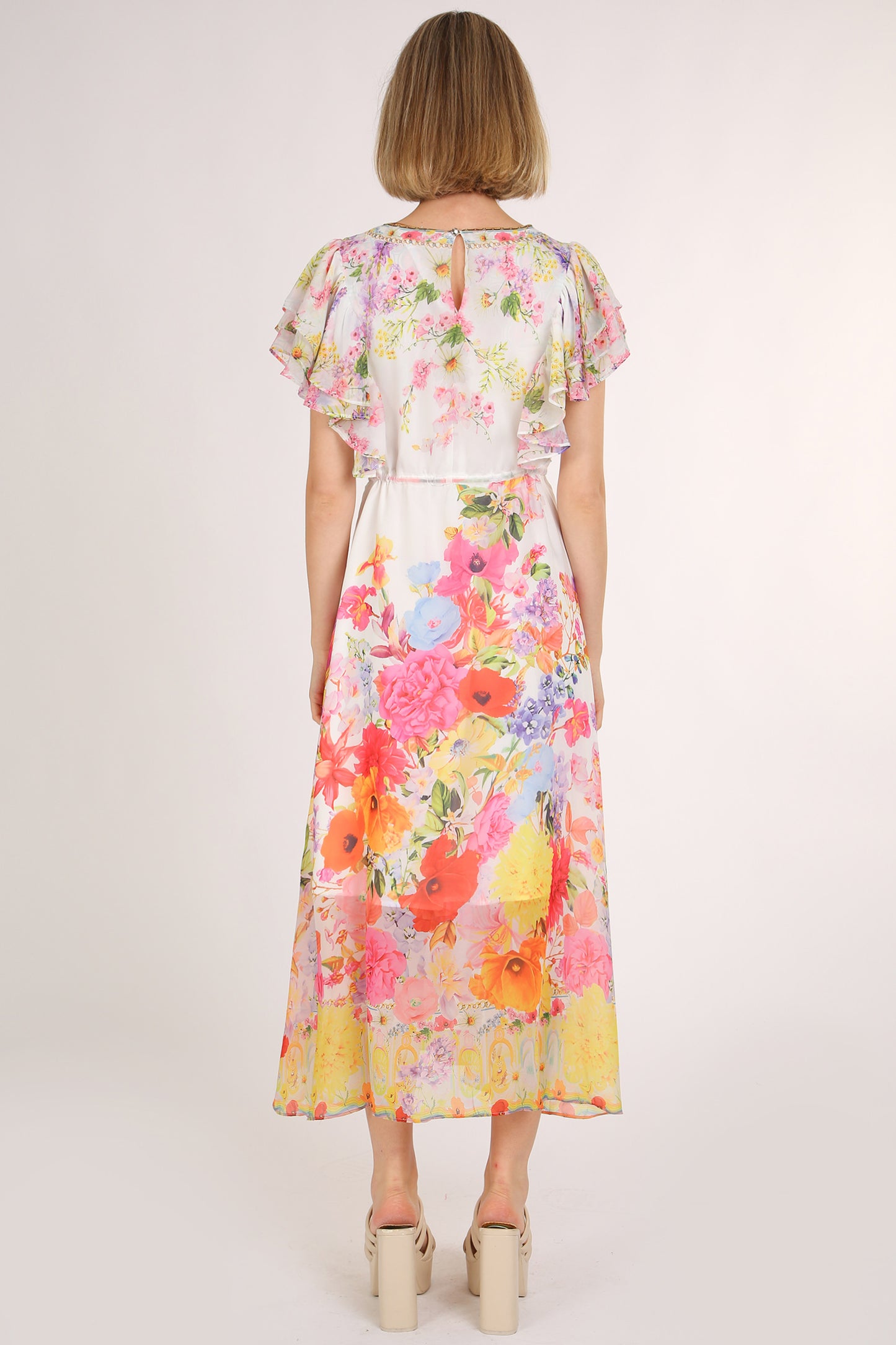 Korbin Multicolor Floral Printed V-Neck Dress - Shop Beulah Style