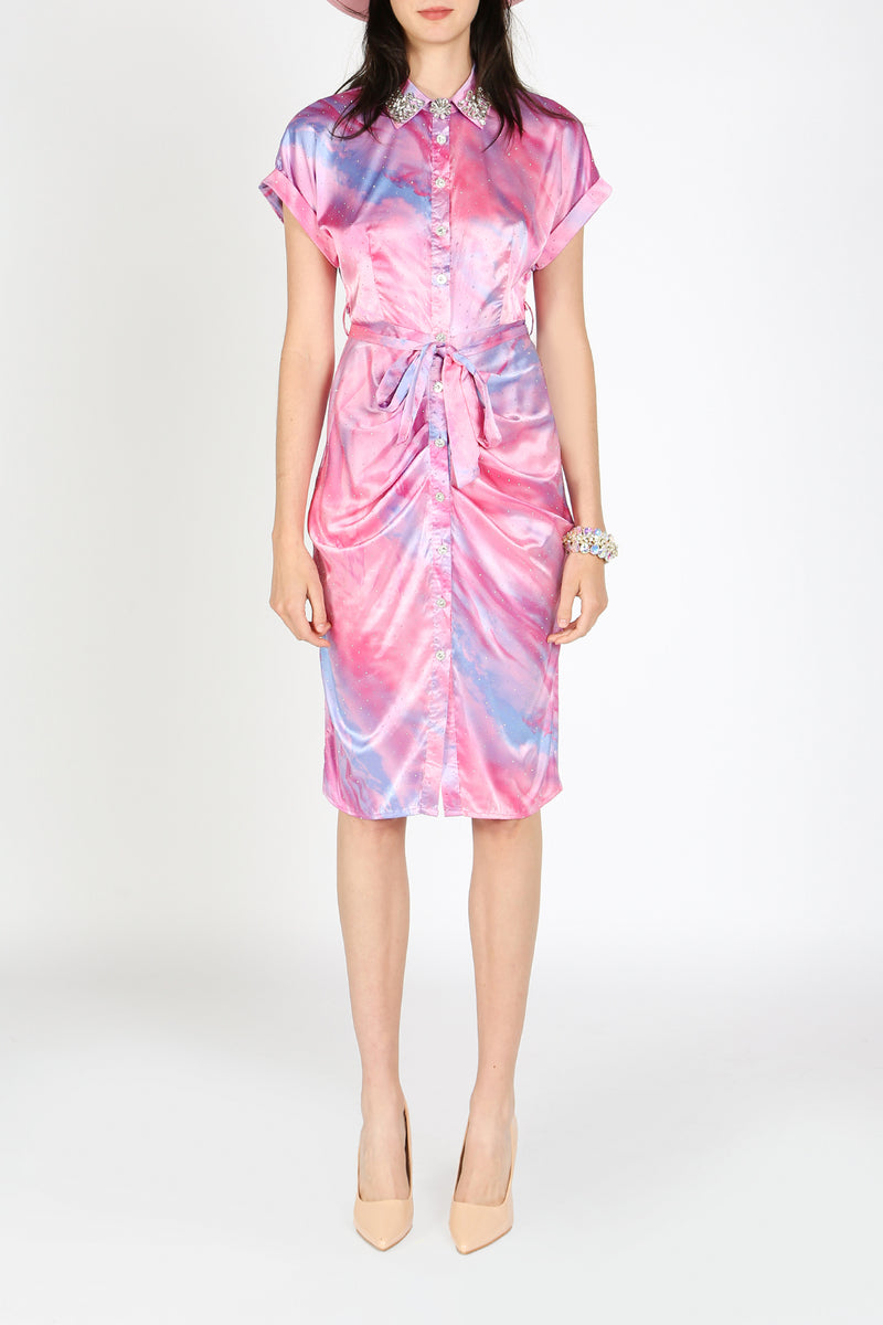Cameron Tie Dye Print Midi Dress - Shop Beulah Style