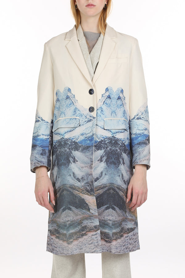 Genesis Nature Print Silk Blended Single Coat - Shop Beulah Style