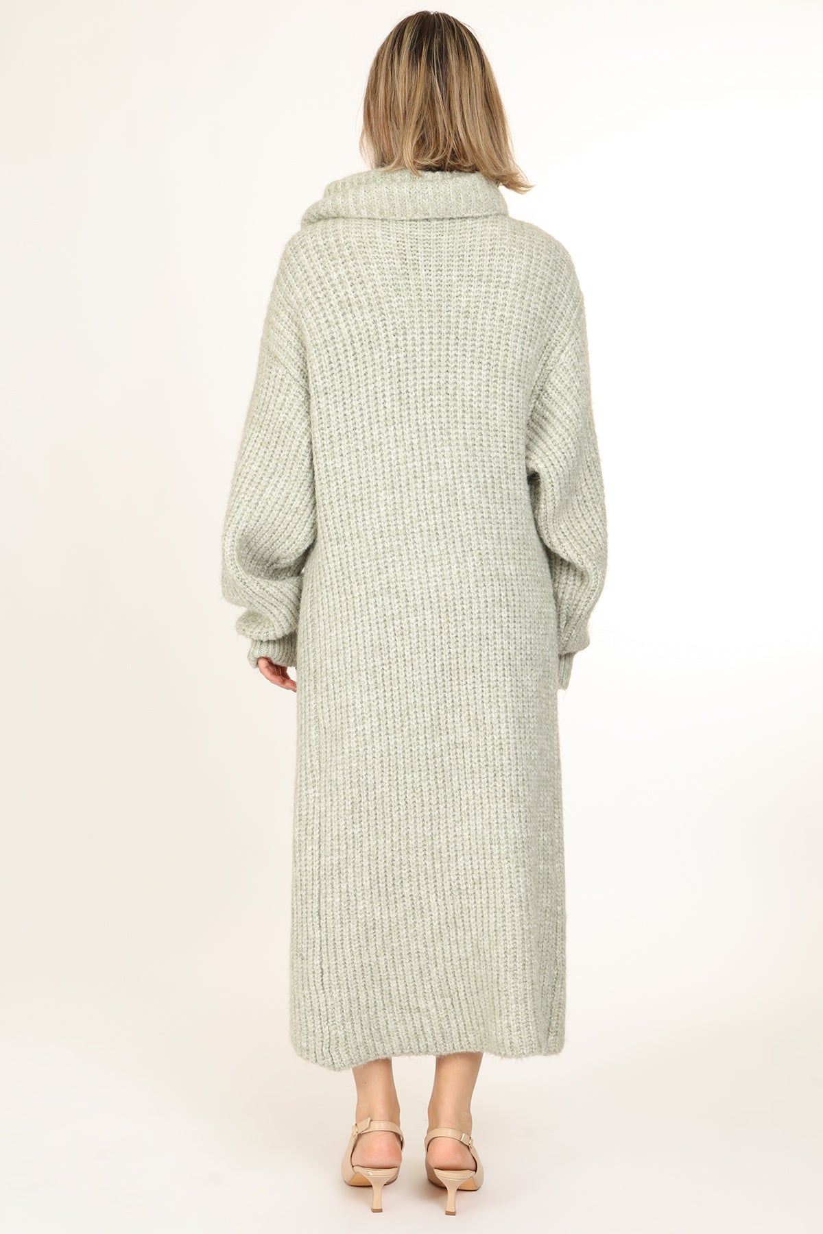 Bennett Ribbed Knit Wool Maxi Open Robe