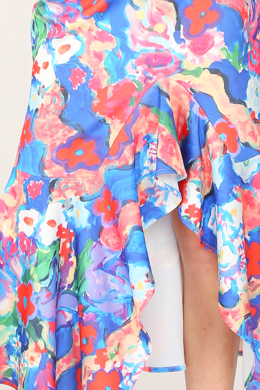 Alani Paint Printed Asymmetric Pencil Flare Skirt - Shop Beulah Style