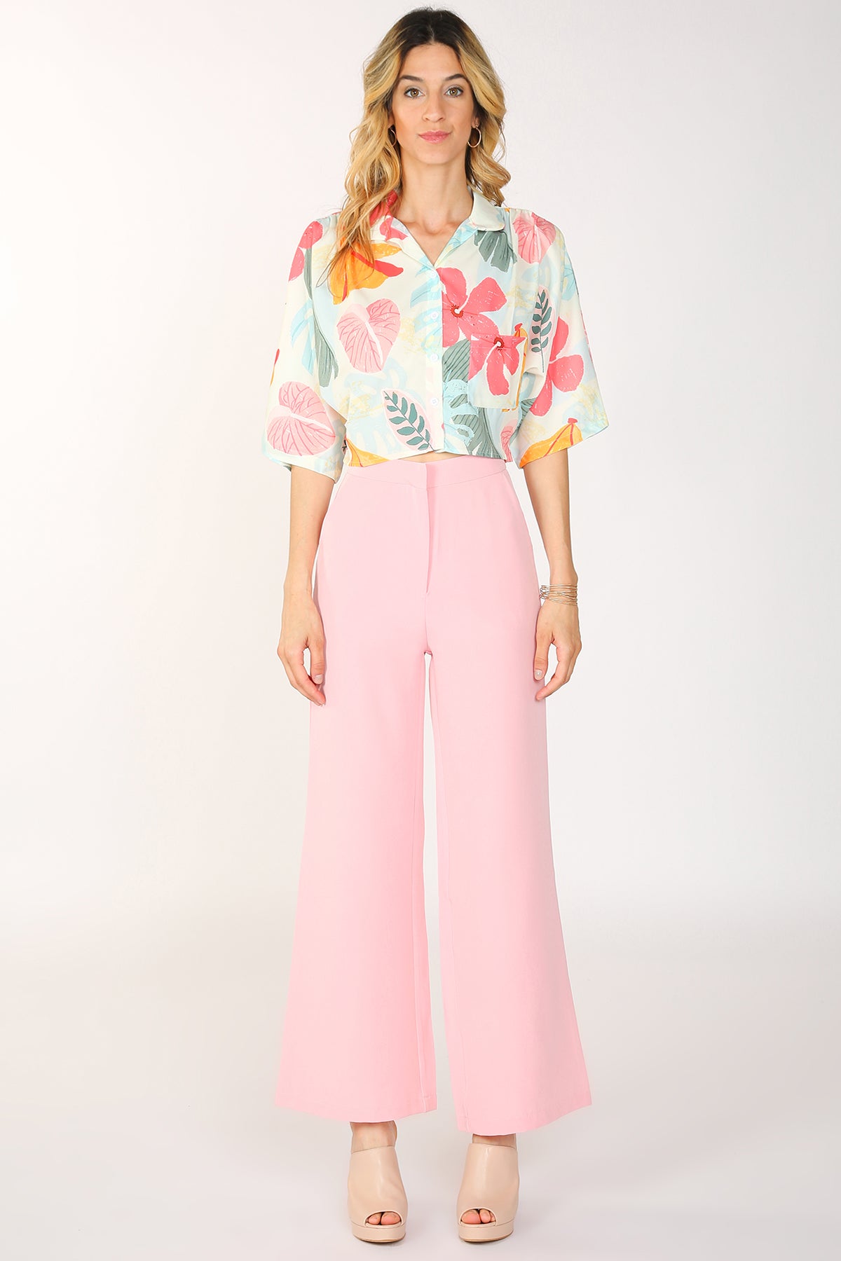 Tony Hawaiian Print Top and Pants Set
