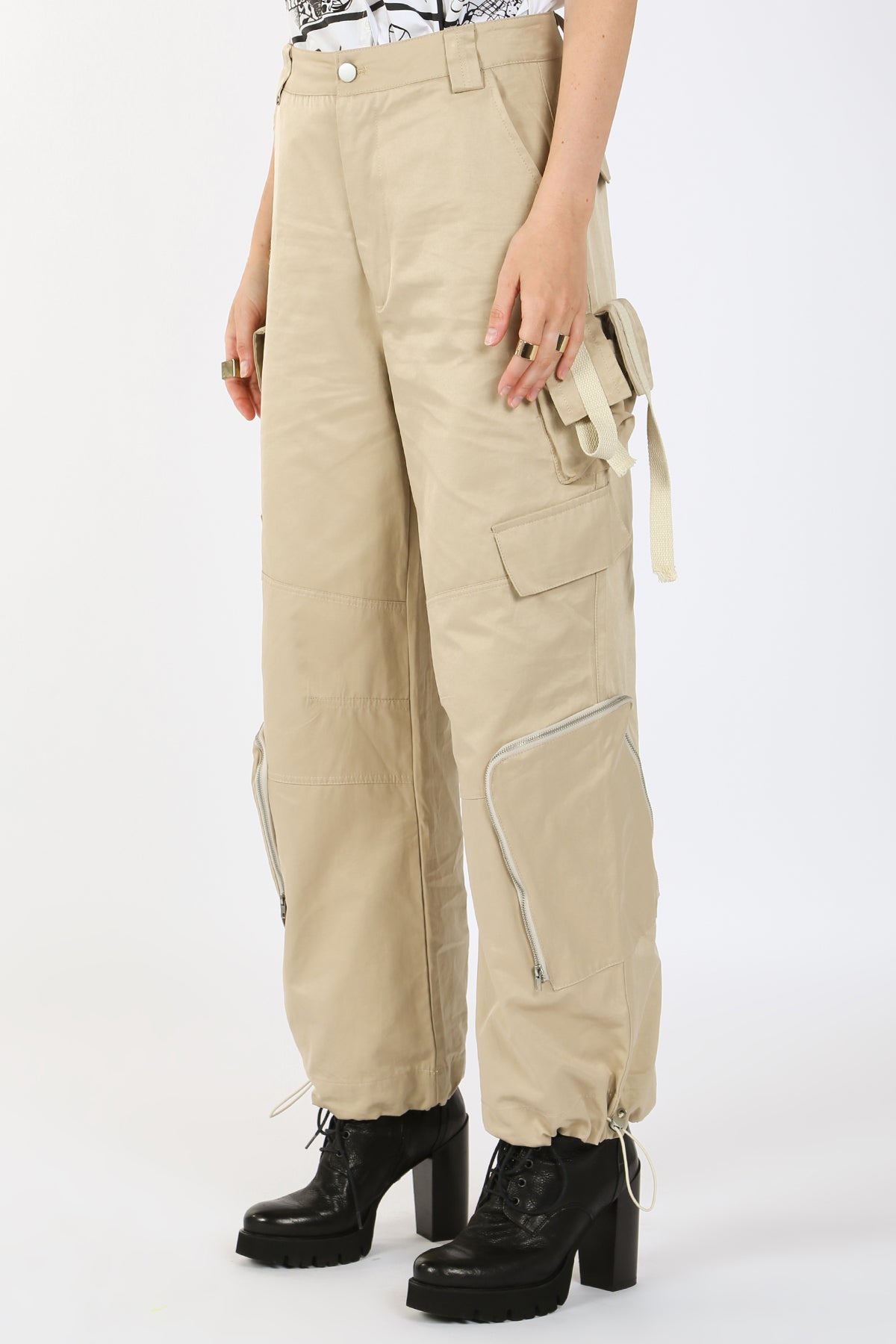 Palmer Strap Detail Cargo Baggy Pants - Shop Beulah Style